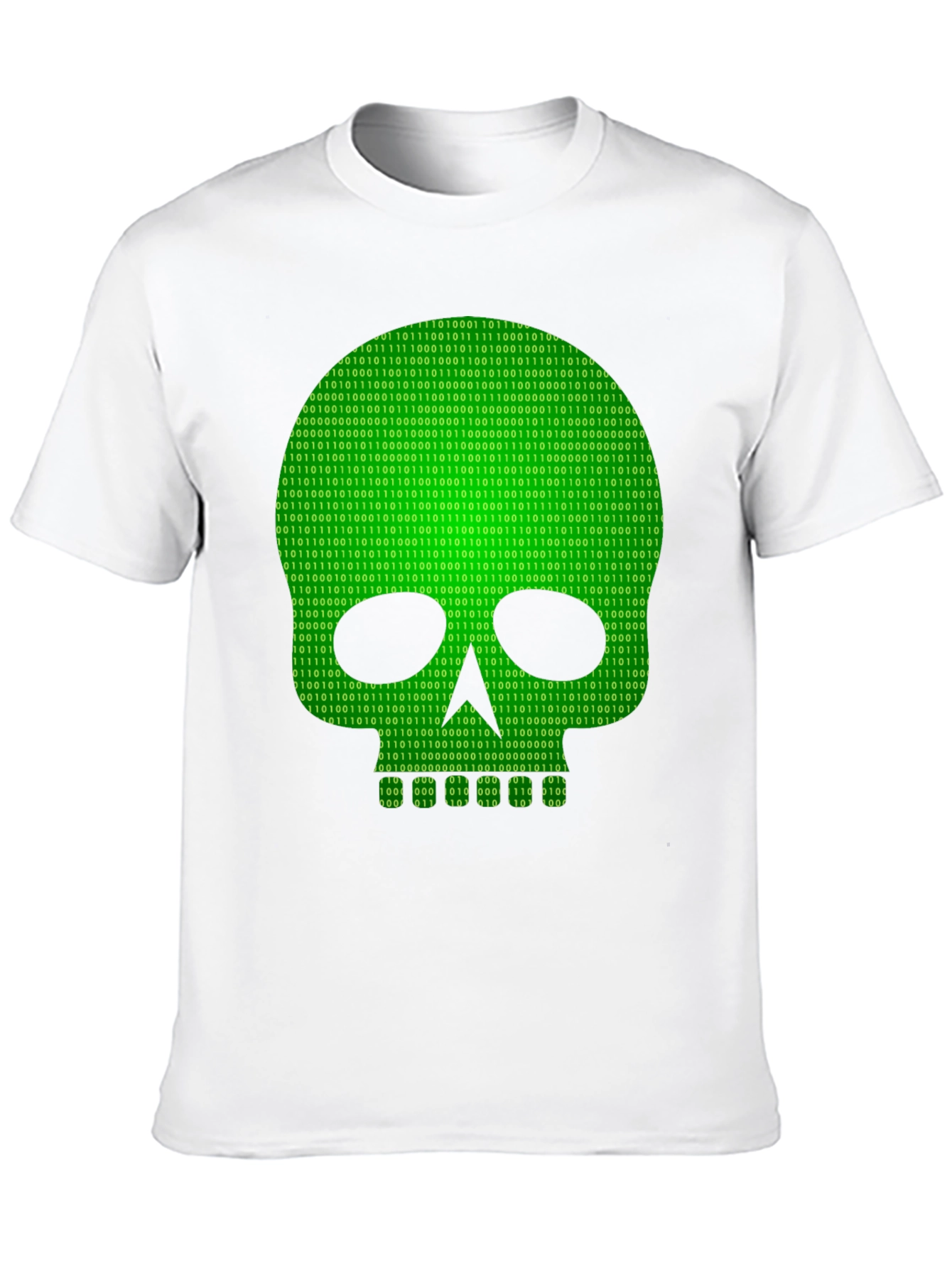 Binary Skull Graphic T-Shirt - Hacker Style