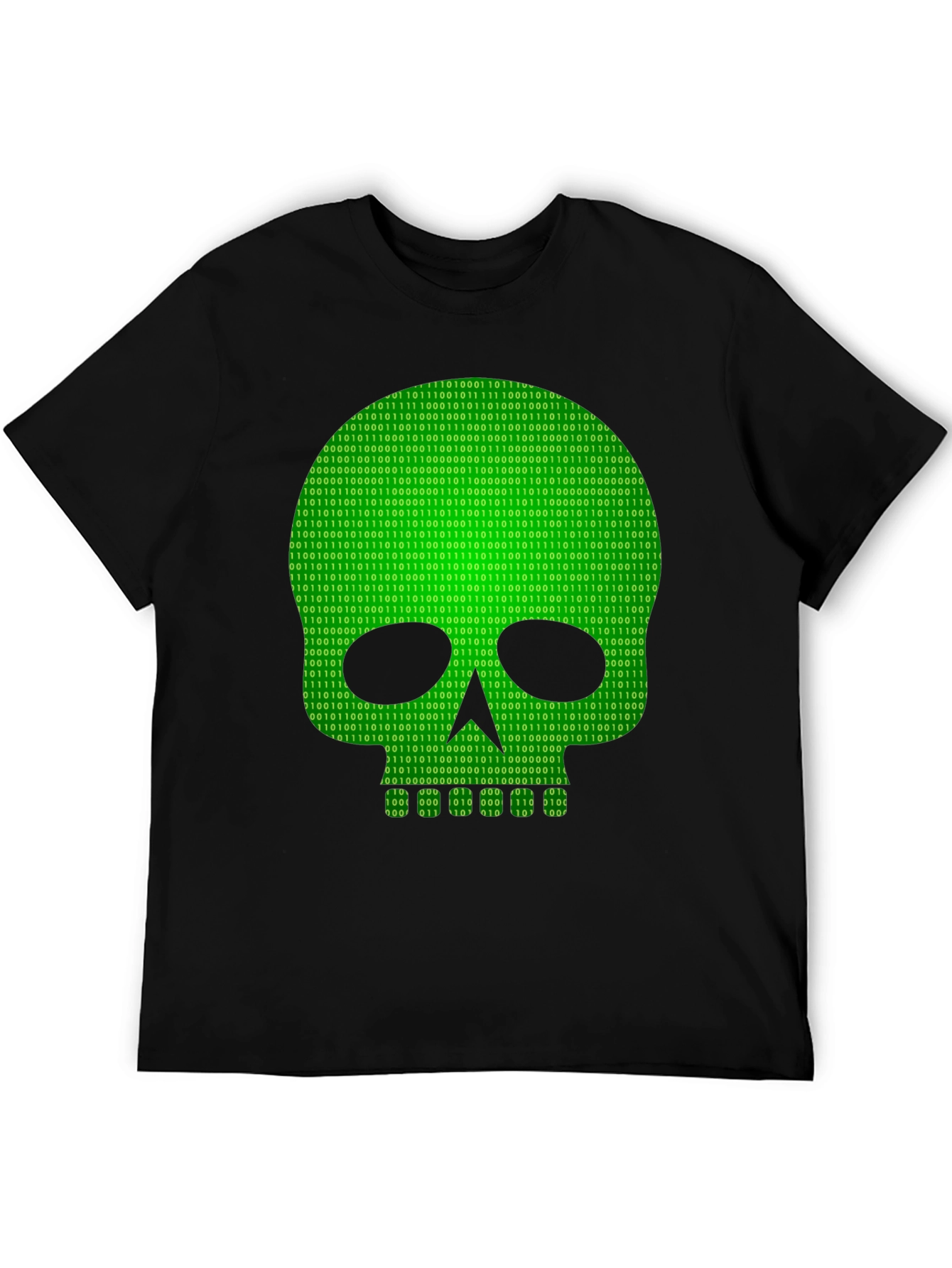 Binary Skull Graphic T-Shirt - Hacker Style