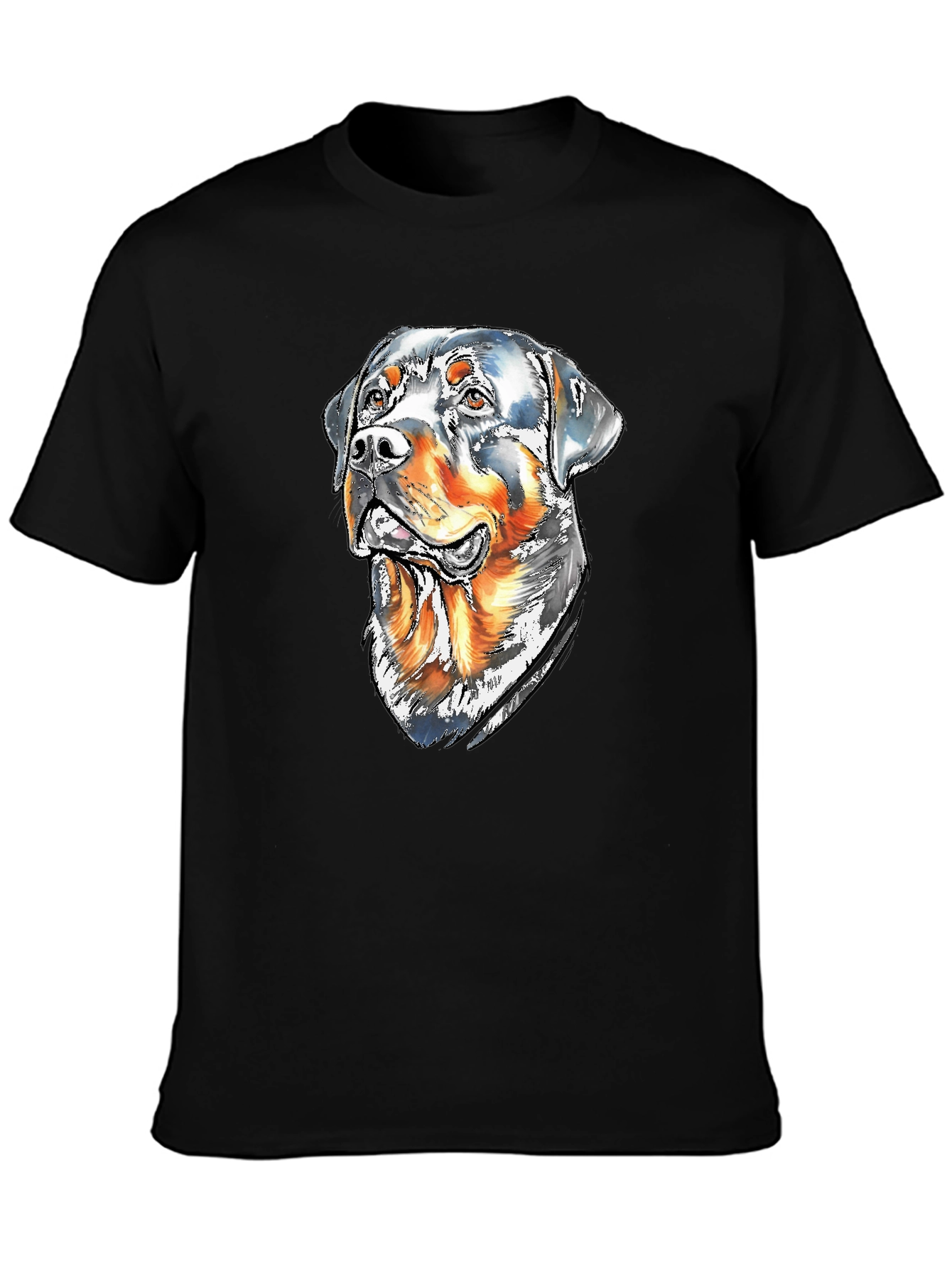Rottweiler Dog Graphic Tee - Mens Black T-Shirt