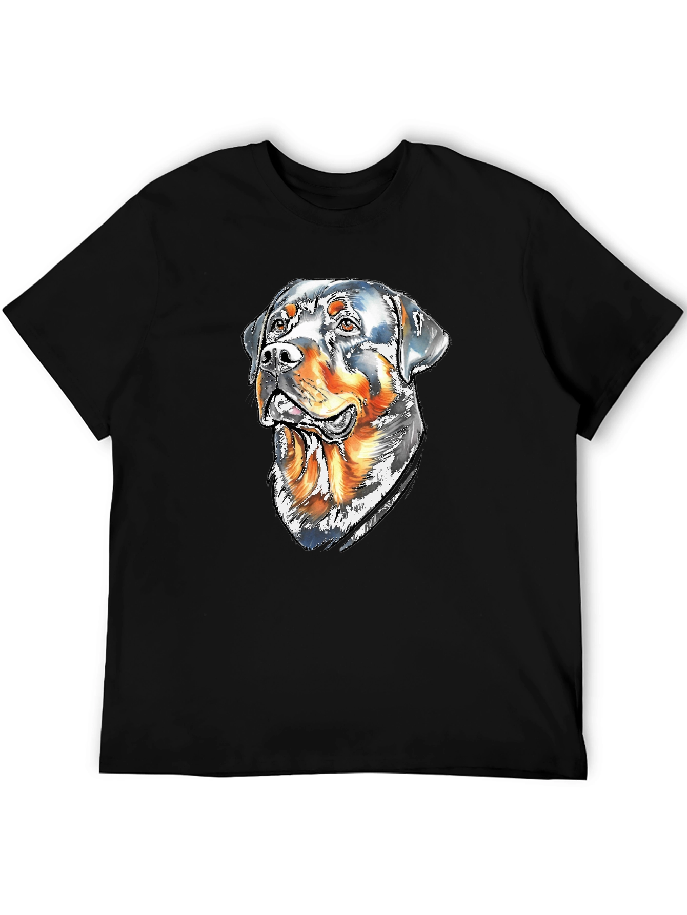 Rottweiler Dog Graphic Tee - Mens Black T-Shirt