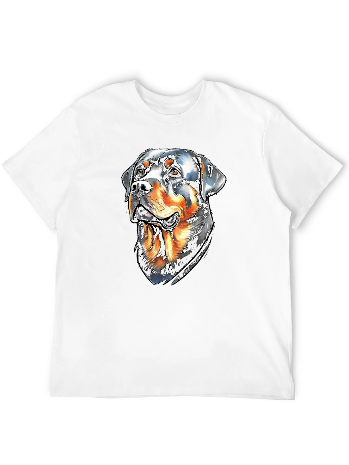 Rottweiler Dog Graphic Tee - Mens Black T-Shirt