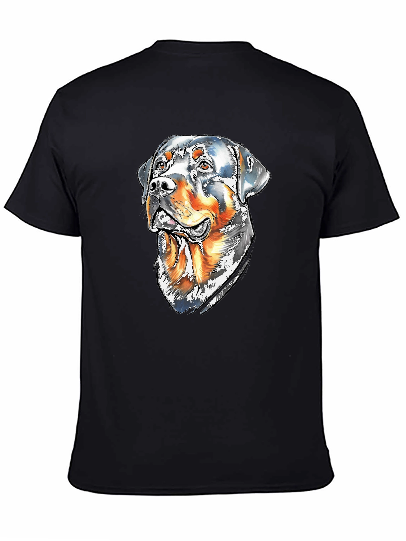 Rottweiler Dog Graphic Tee - Mens Black T-Shirt
