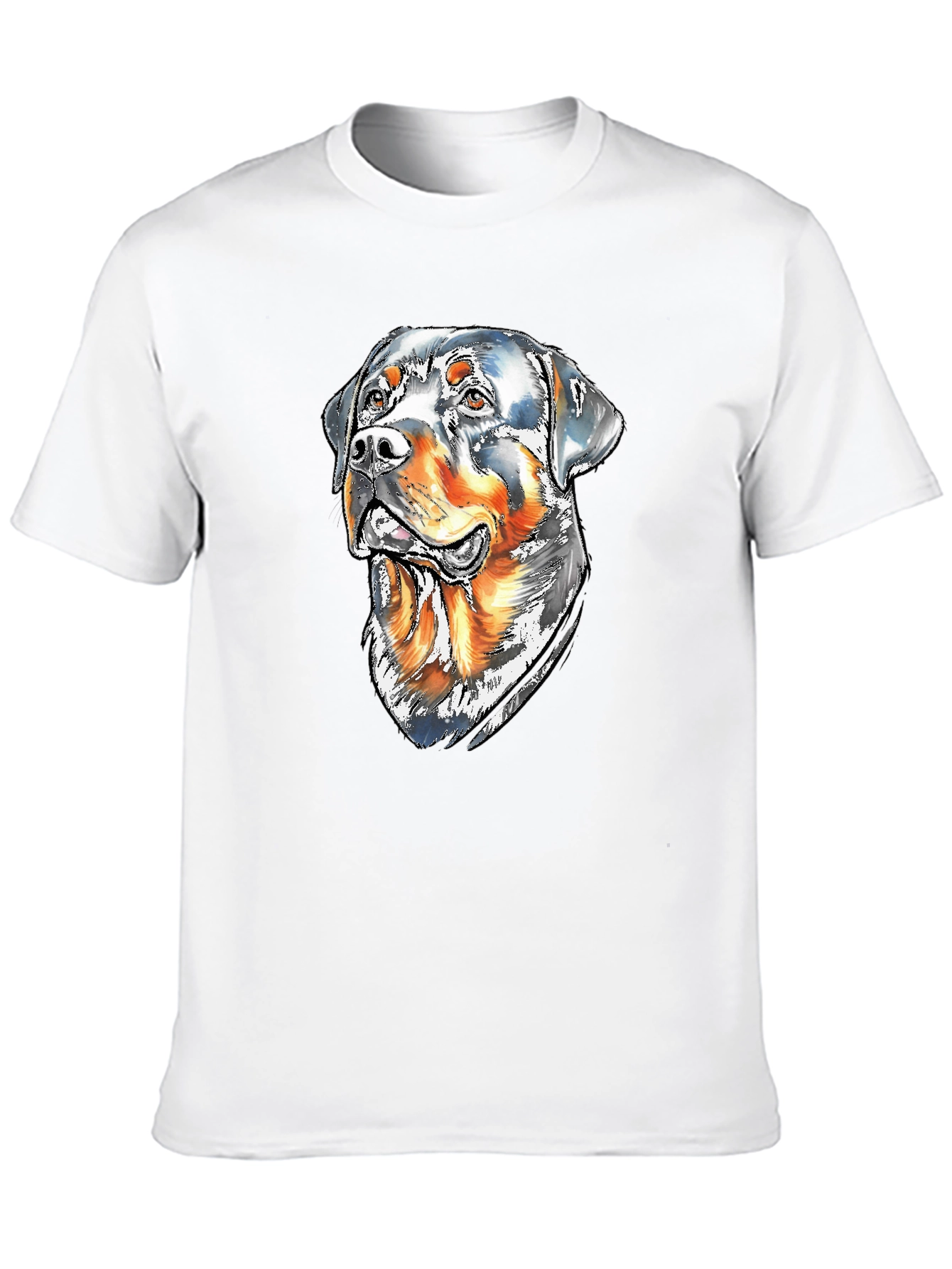 Rottweiler Dog Graphic Tee - Mens Black T-Shirt