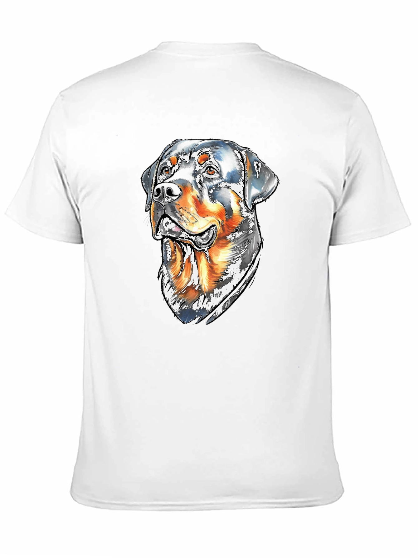 Rottweiler Dog Graphic Tee - Mens Black T-Shirt