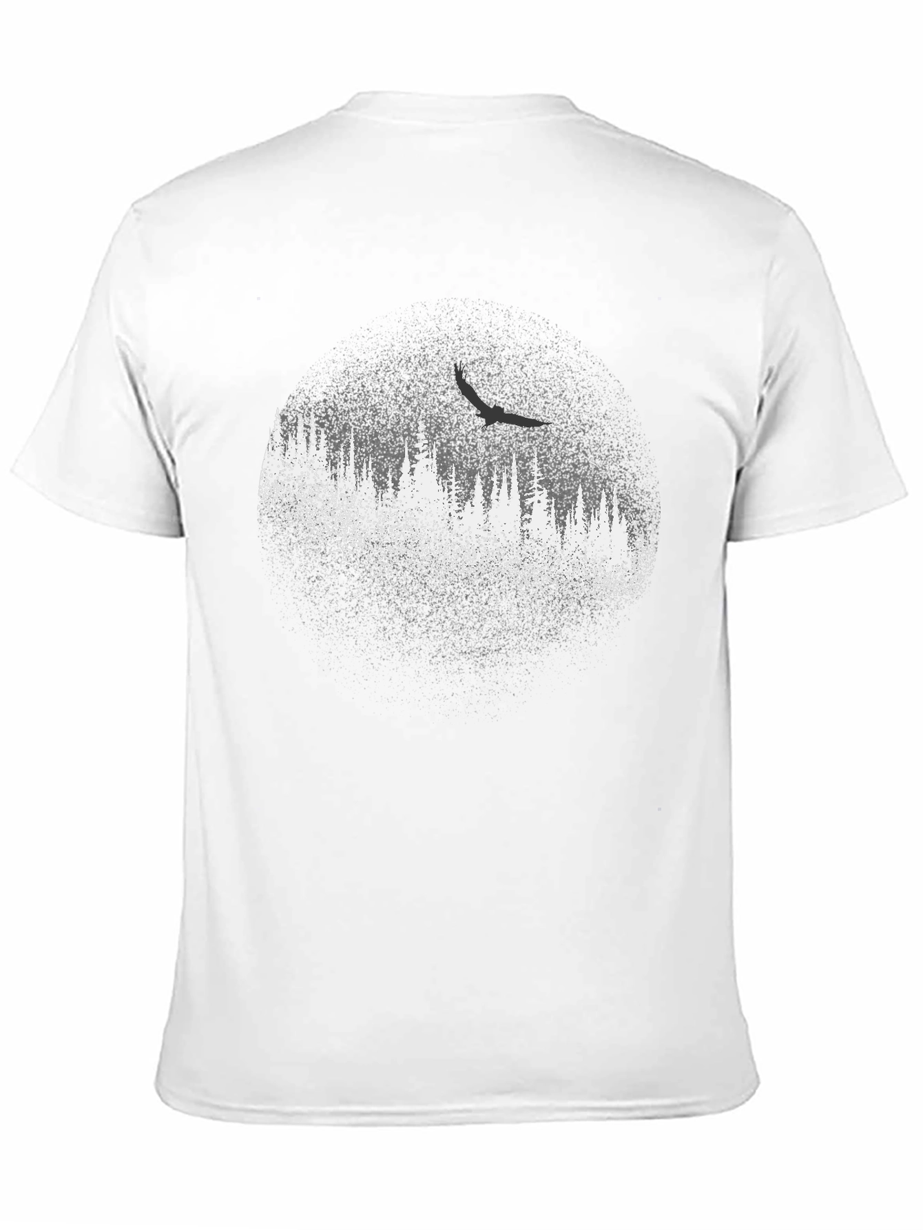 Black Tee with Forest Print