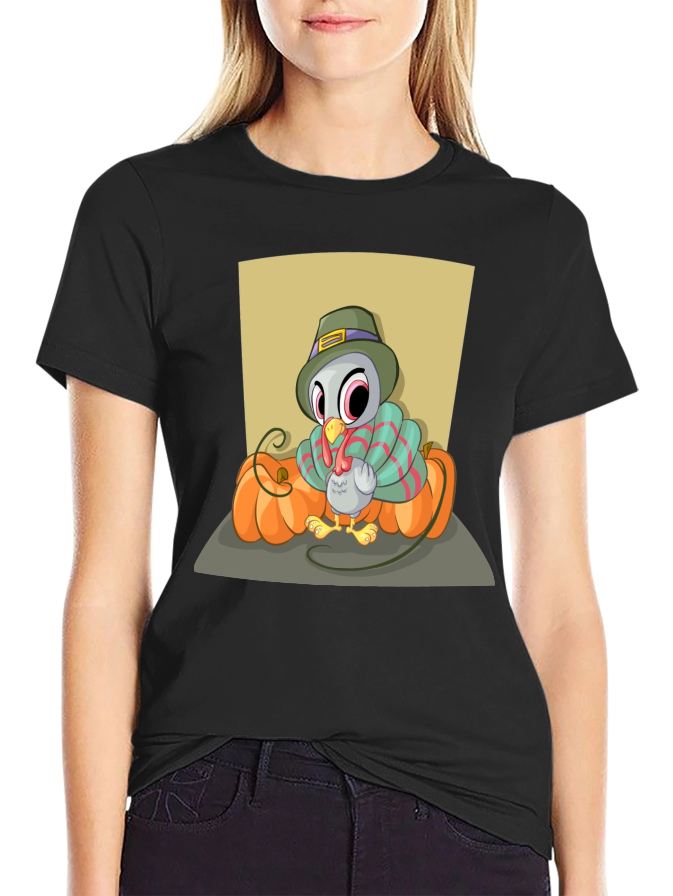 Turkey on Pumpkins Thanksgiving T-Shirt
