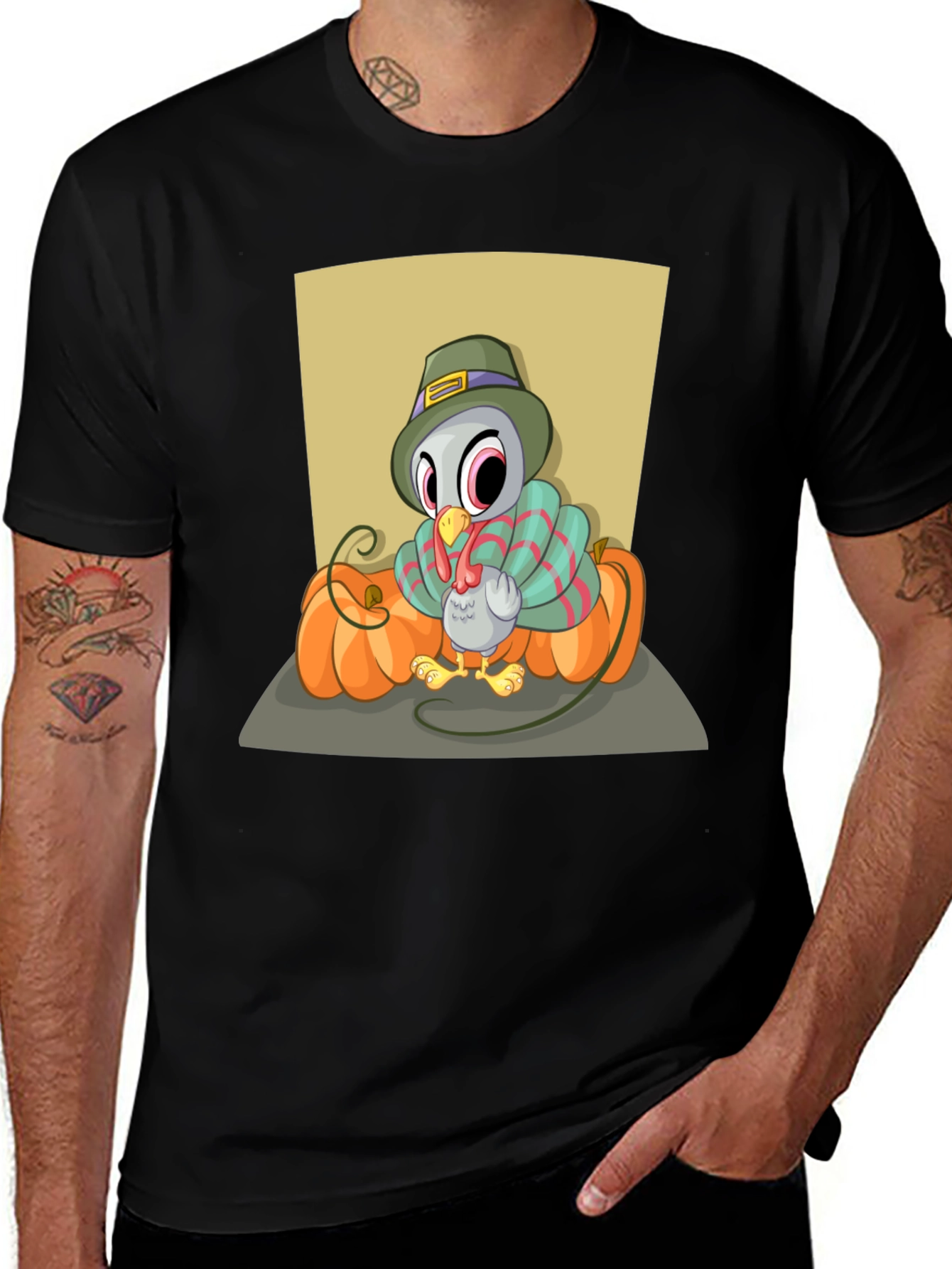 Turkey on Pumpkins Thanksgiving T-Shirt
