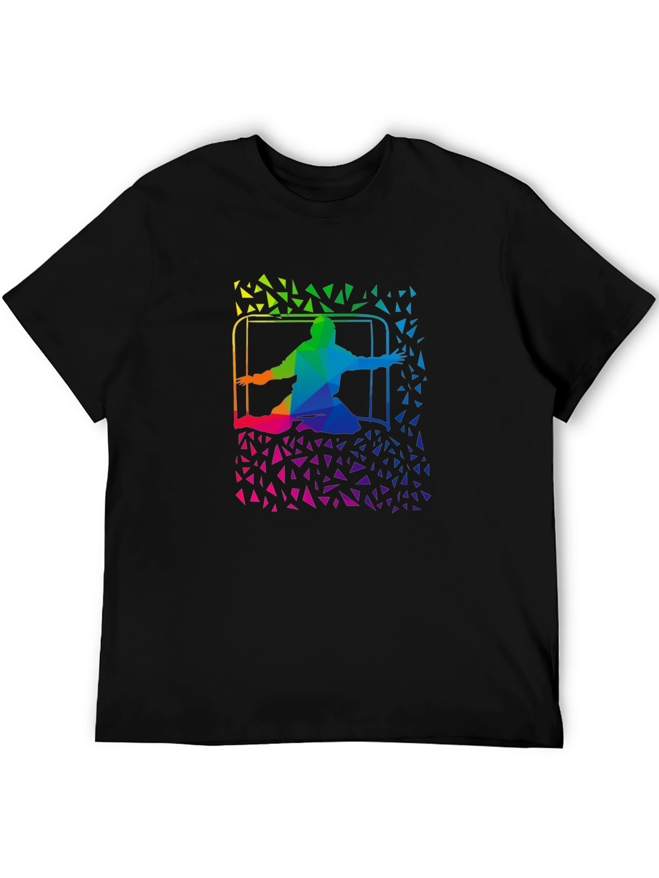 Rainbow Soccer Goalie T-Shirt - Abstract Design