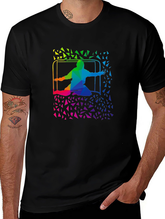 Rainbow Soccer Goalie T-Shirt - Abstract Design