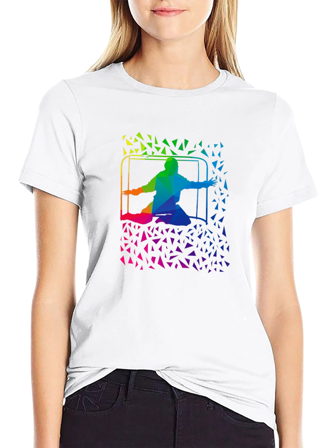 Rainbow Soccer Goalie T-Shirt - Abstract Design