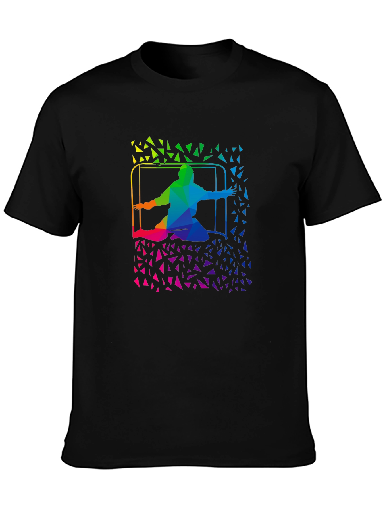 Rainbow Soccer Goalie T-Shirt - Abstract Design