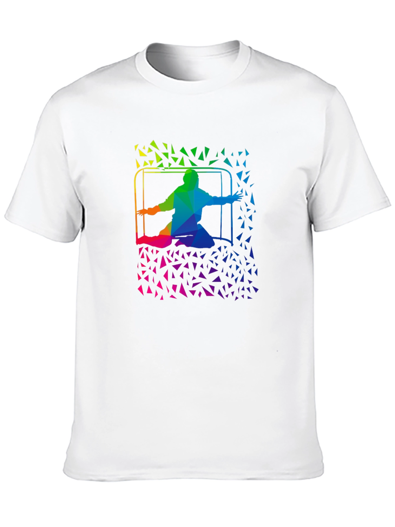 Rainbow Soccer Goalie T-Shirt - Abstract Design