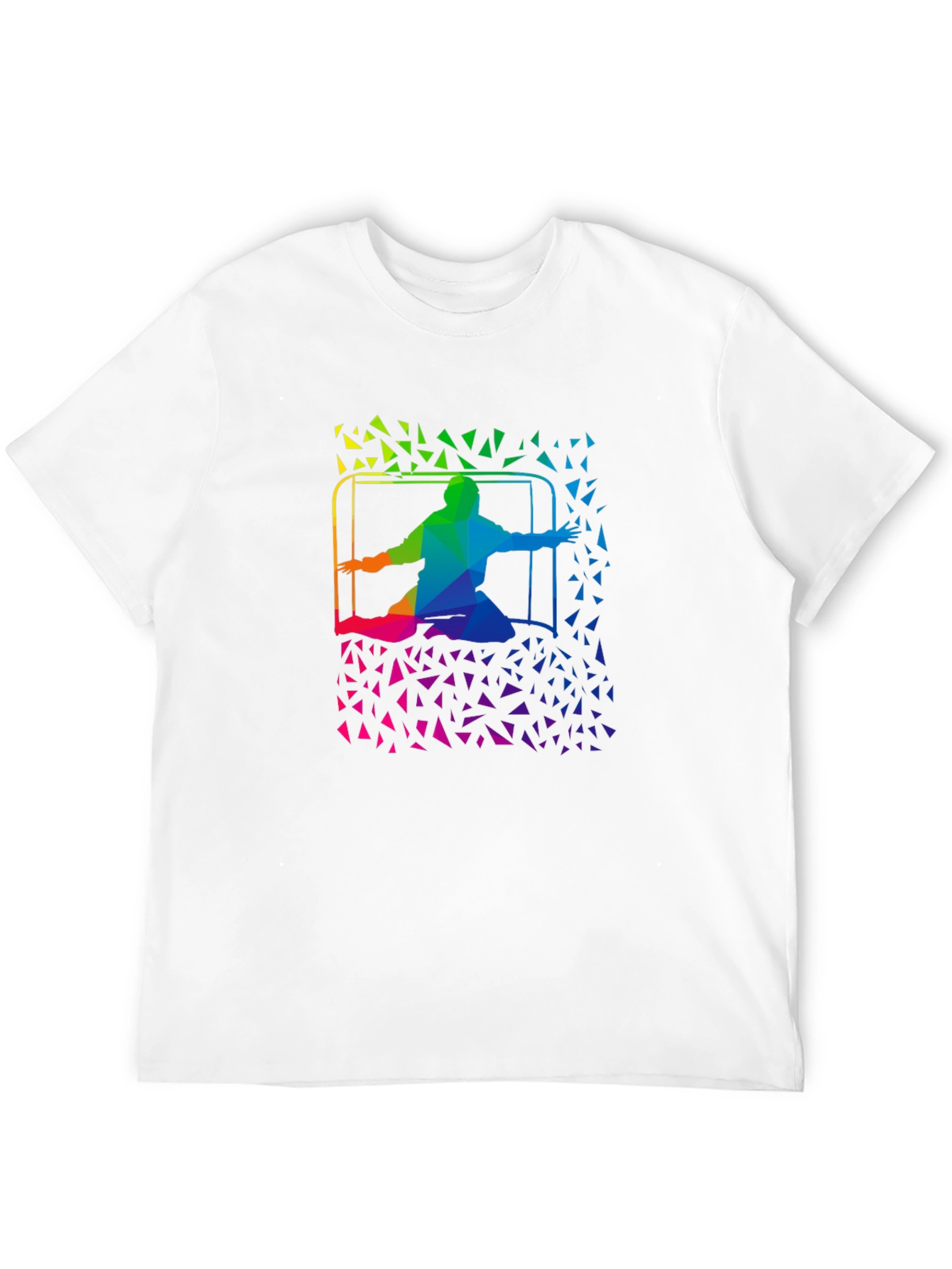 Rainbow Soccer Goalie T-Shirt - Abstract Design