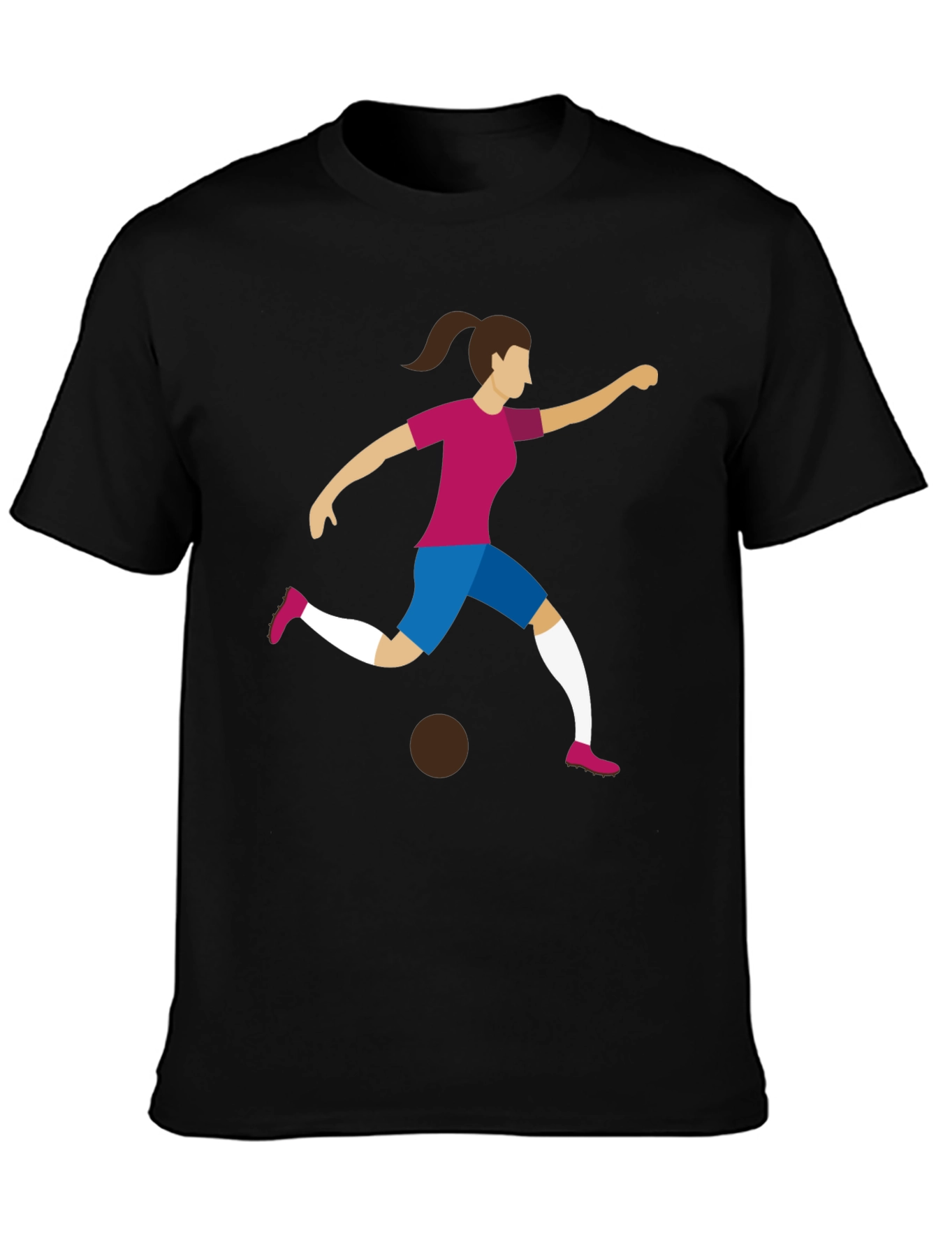 Soccer Player Graphic Tee - Black Unisex T-Shirt