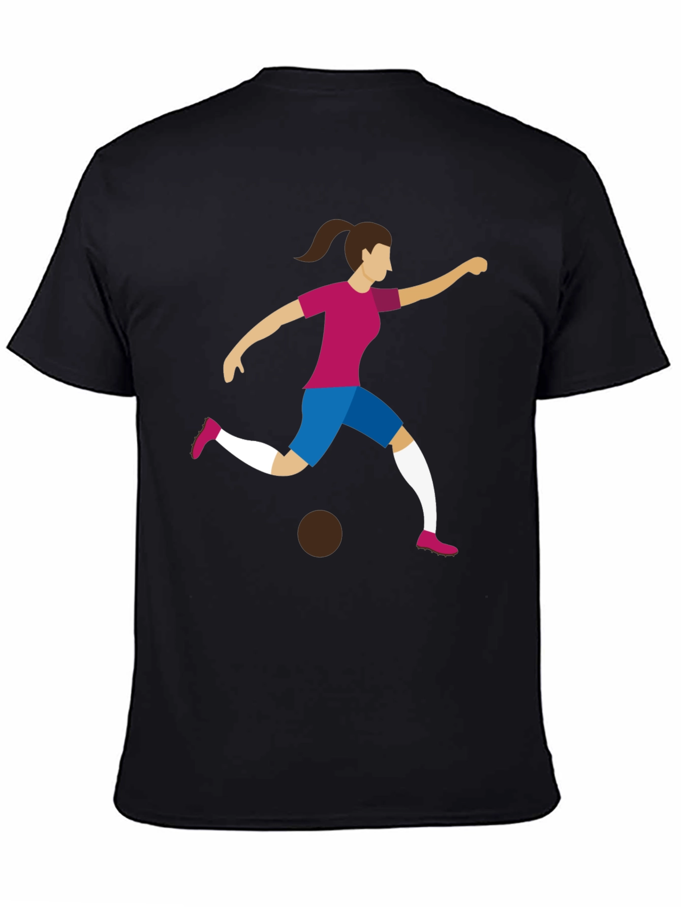 Soccer Player Graphic Tee - Black Unisex T-Shirt