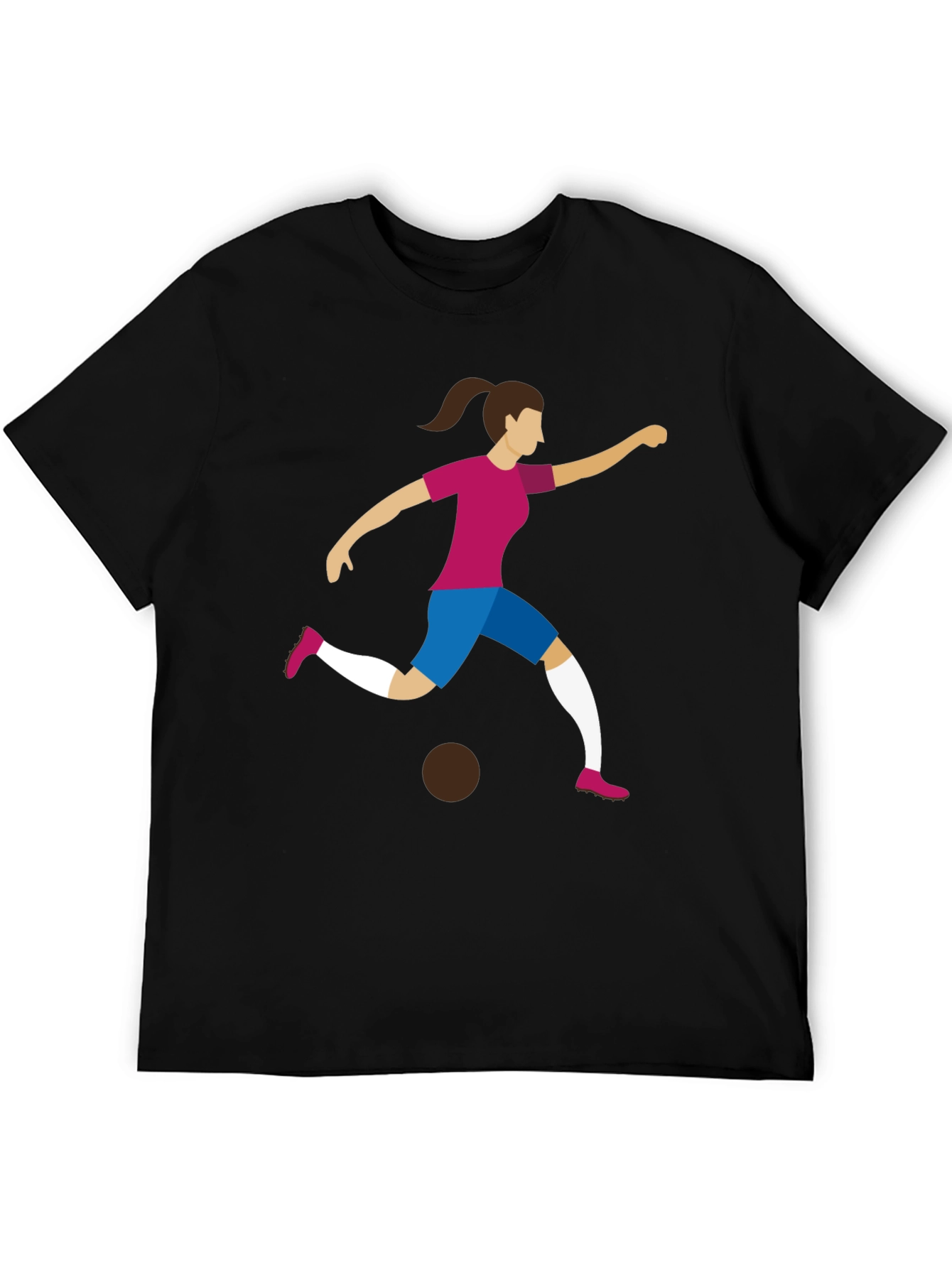 Soccer Player Graphic Tee - Black Unisex T-Shirt