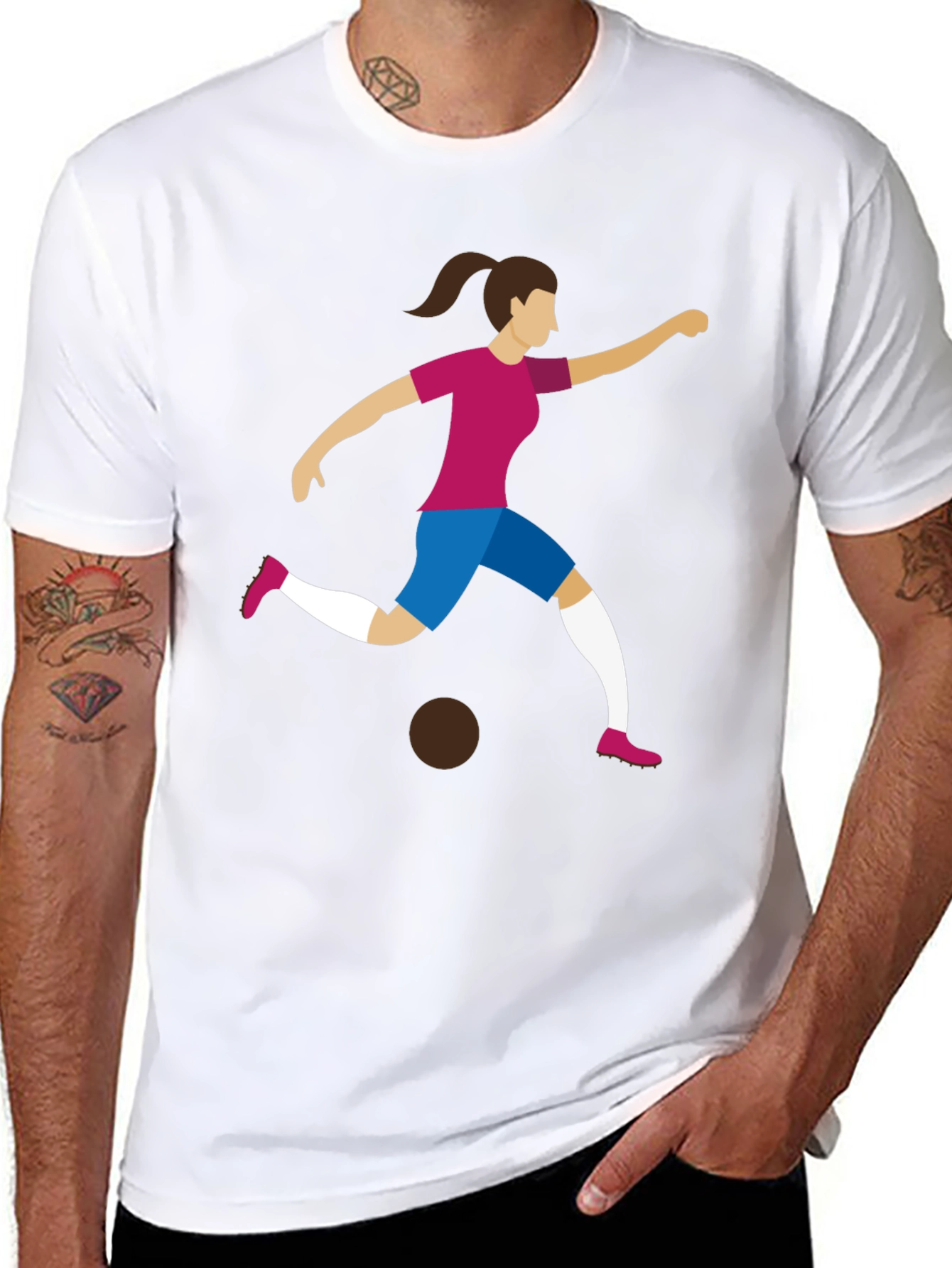 Soccer Player Graphic Tee - Black Unisex T-Shirt