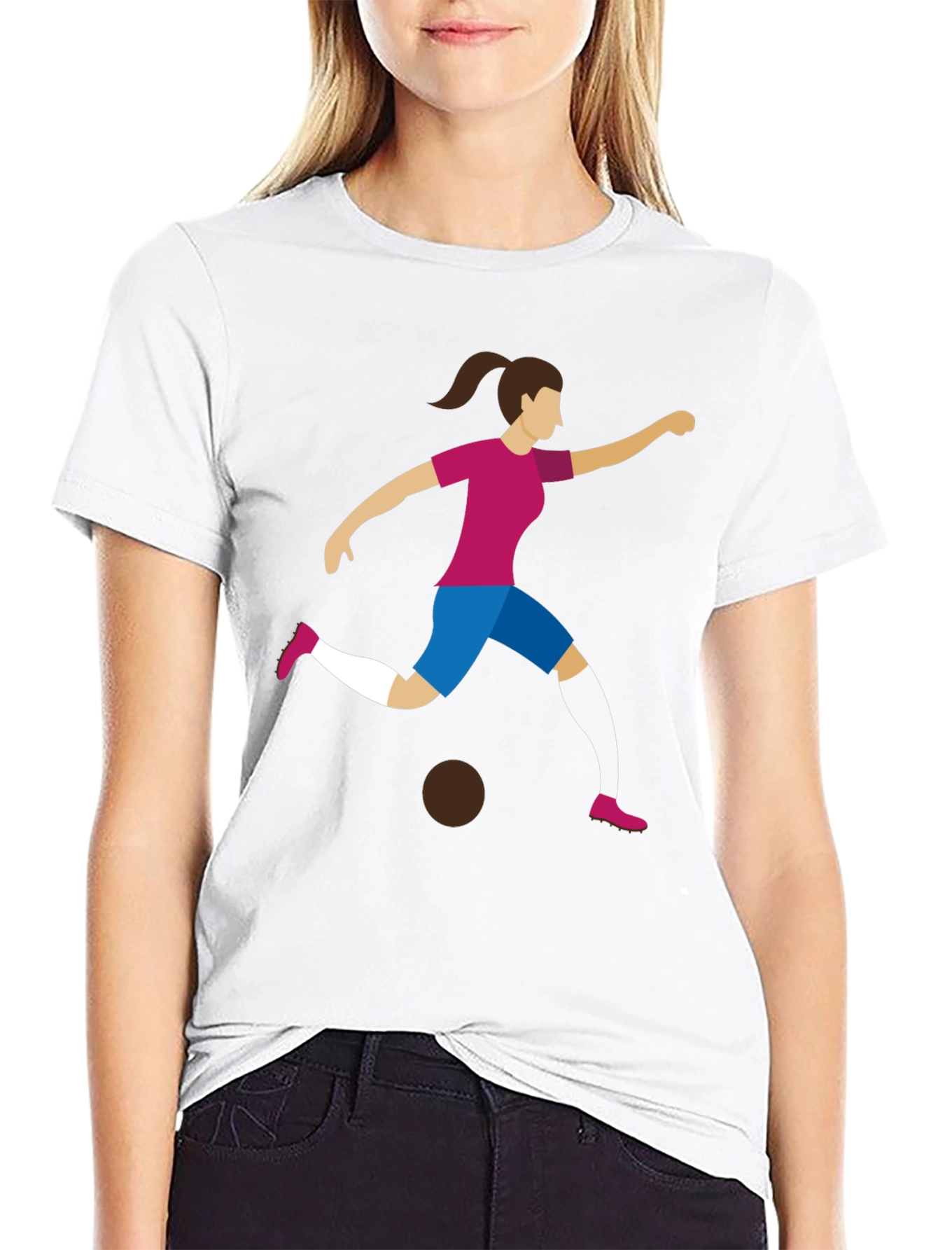 Soccer Player Graphic Tee - Black Unisex T-Shirt