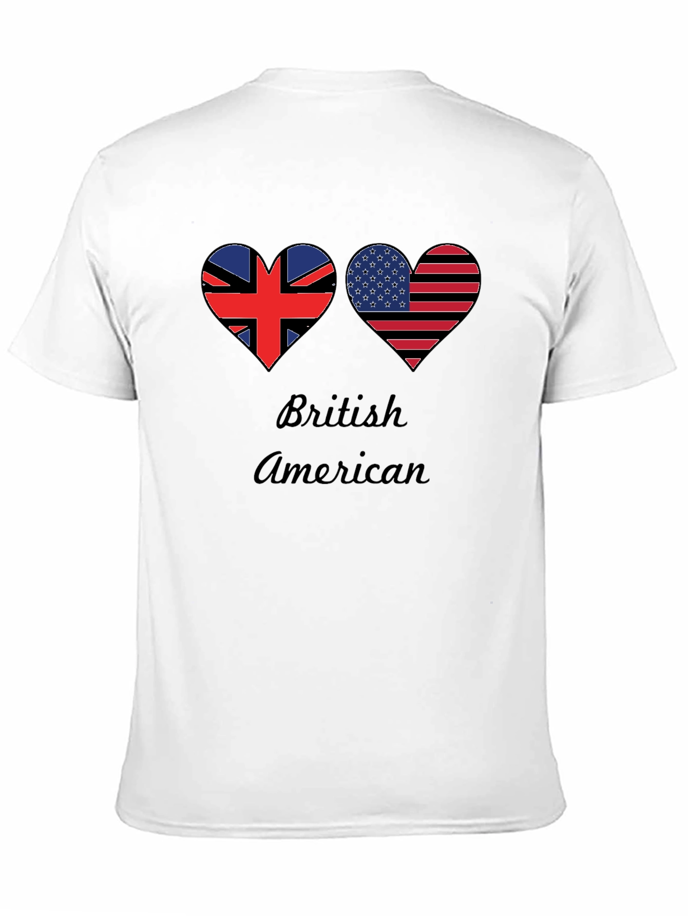 British American Flag Heart T-Shirt