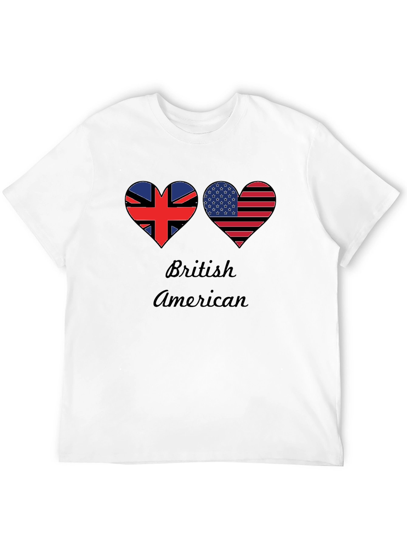 British American Flag Heart T-Shirt