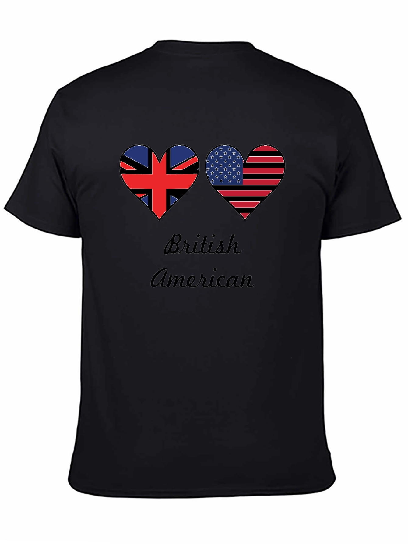 British American Flag Heart T-Shirt