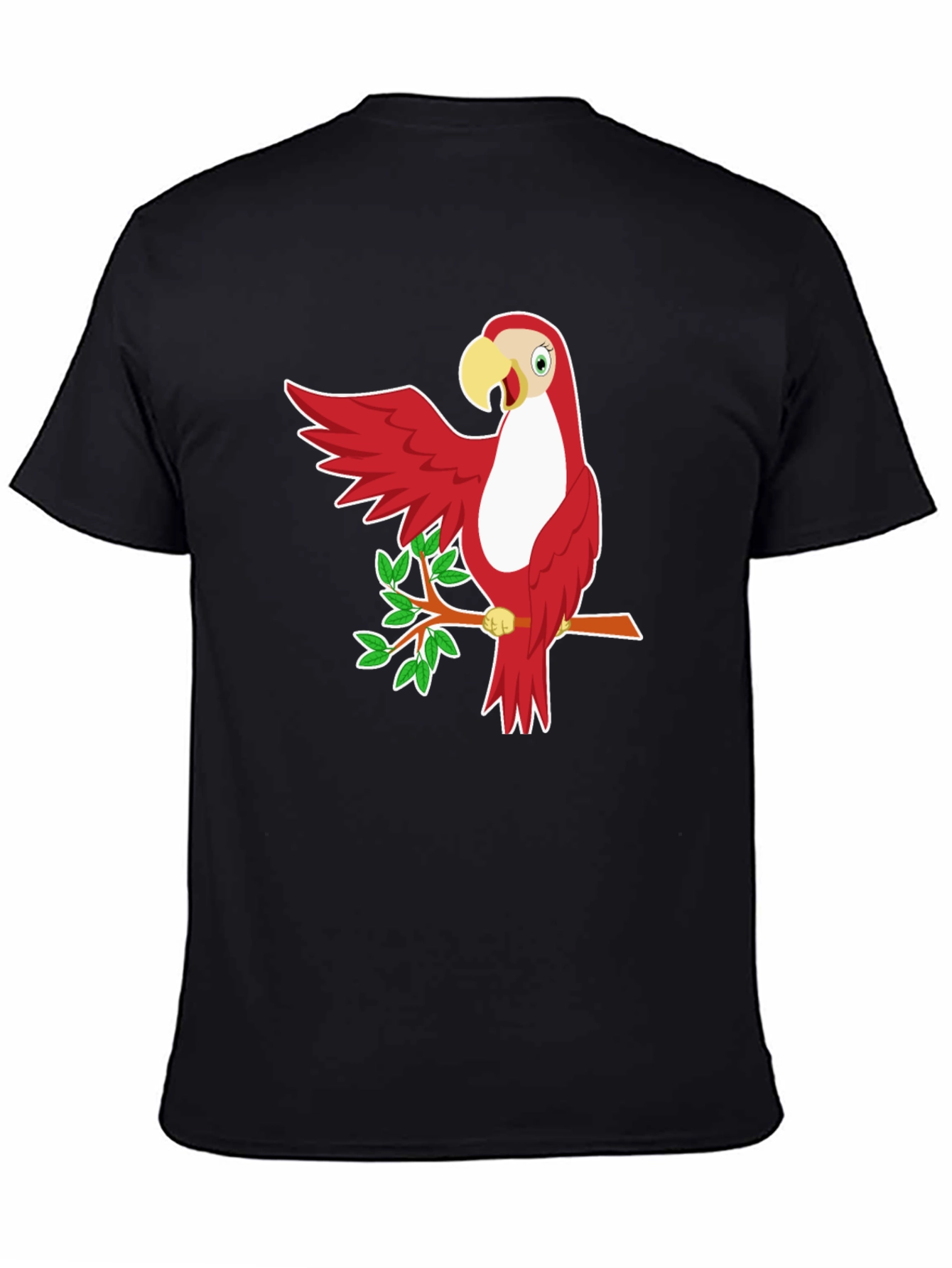 Red Parrot Graphic T-Shirt - Casual Style