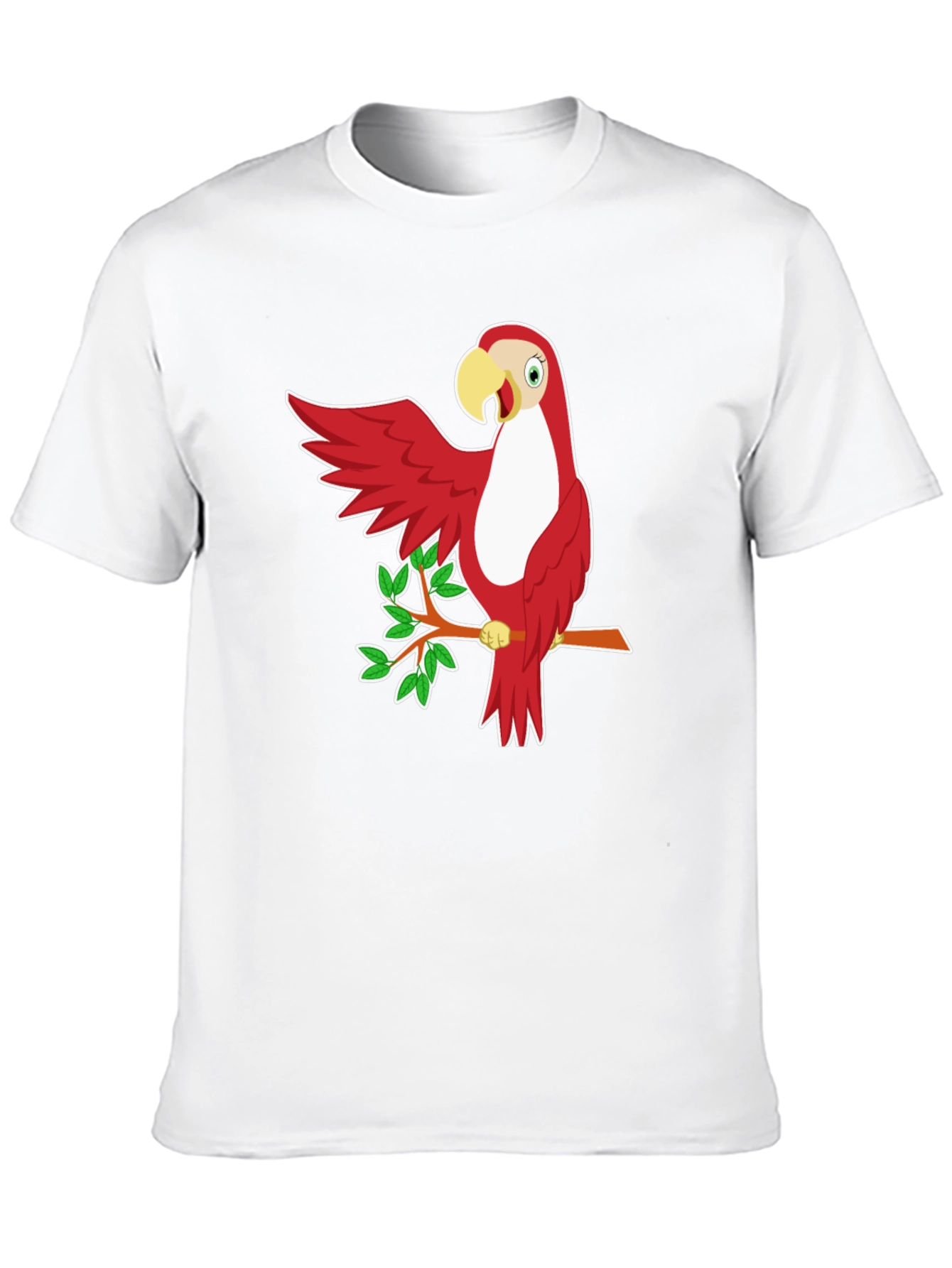 Red Parrot Graphic T-Shirt - Casual Style
