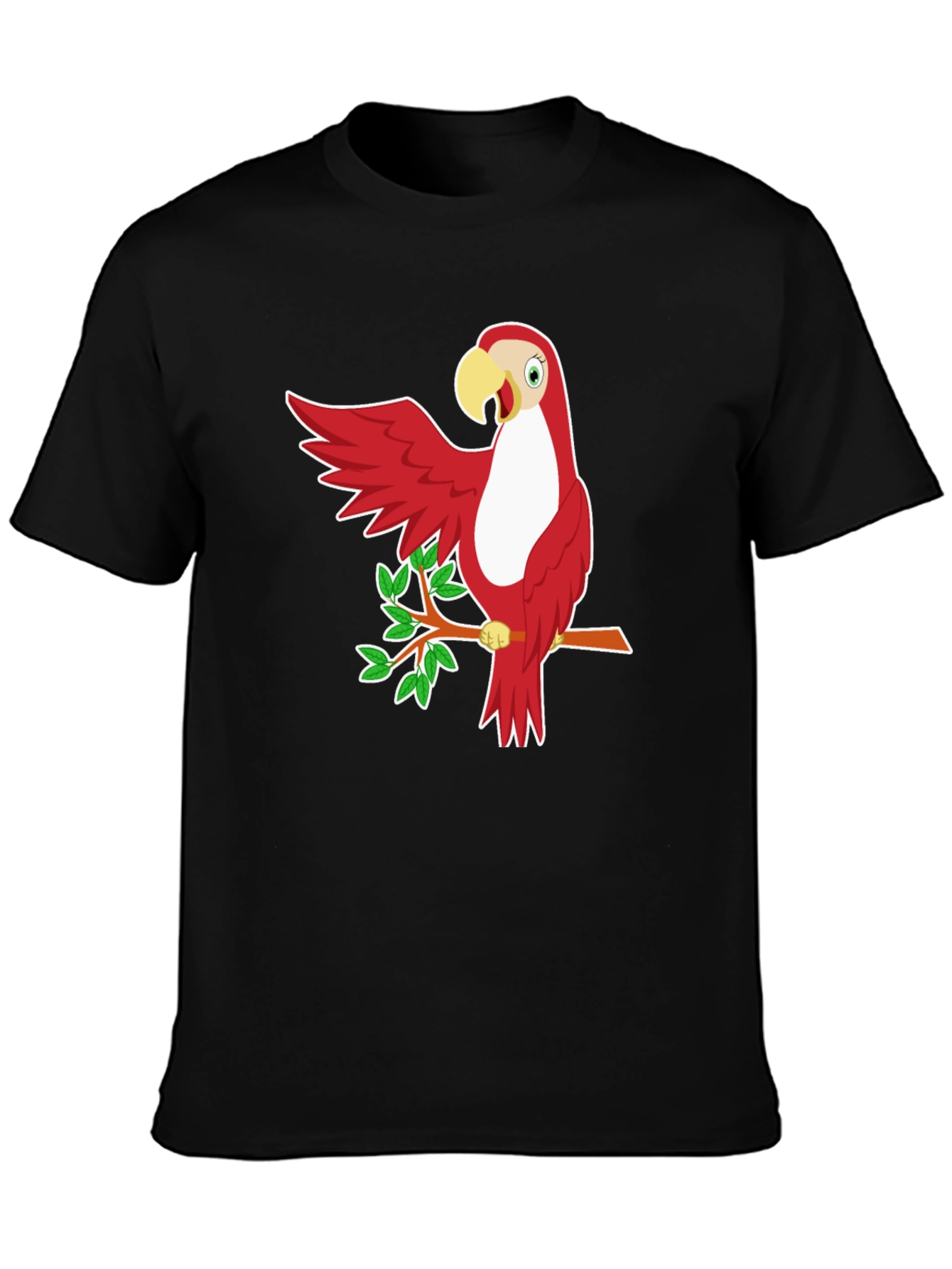 Red Parrot Graphic T-Shirt - Casual Style