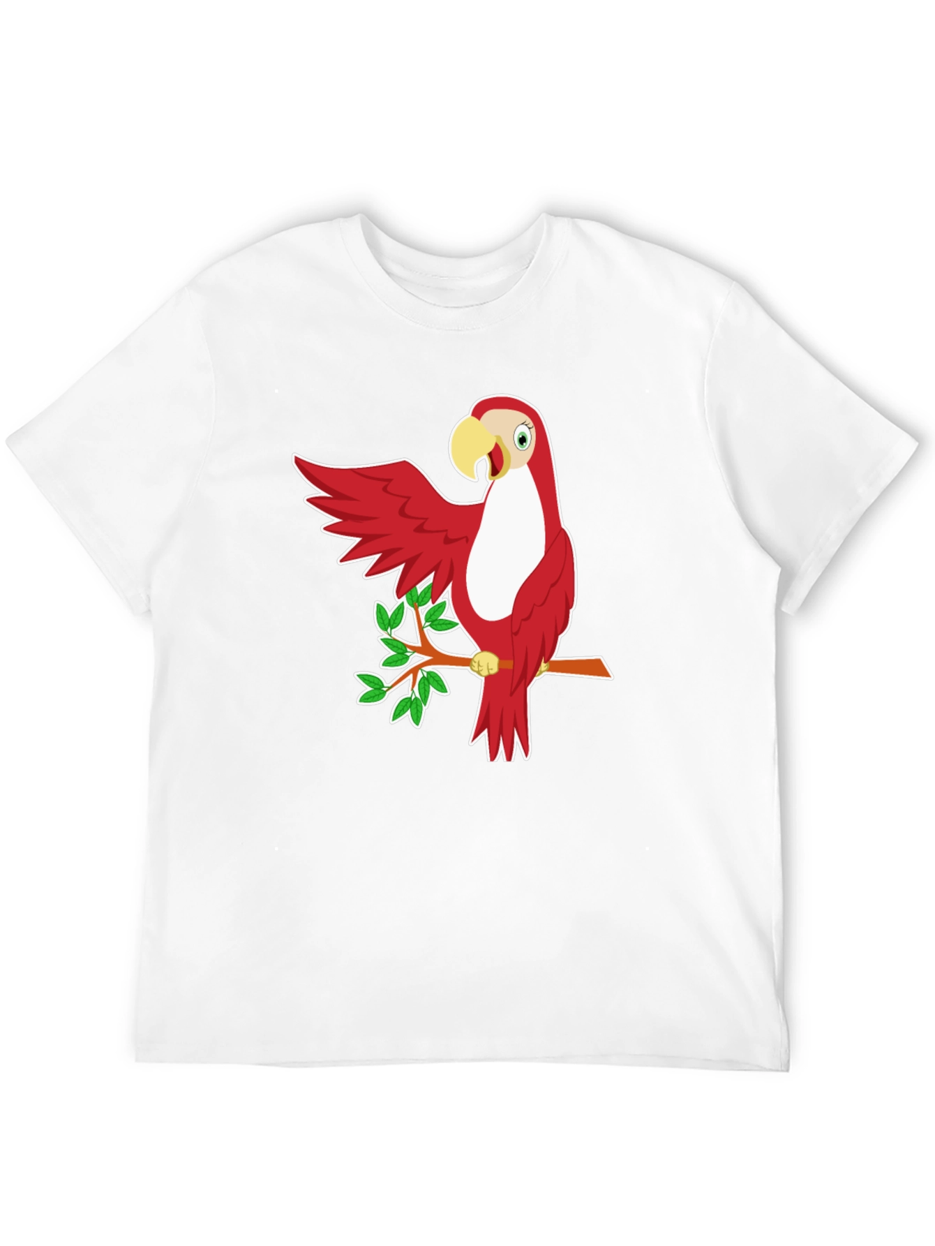 Red Parrot Graphic T-Shirt - Casual Style