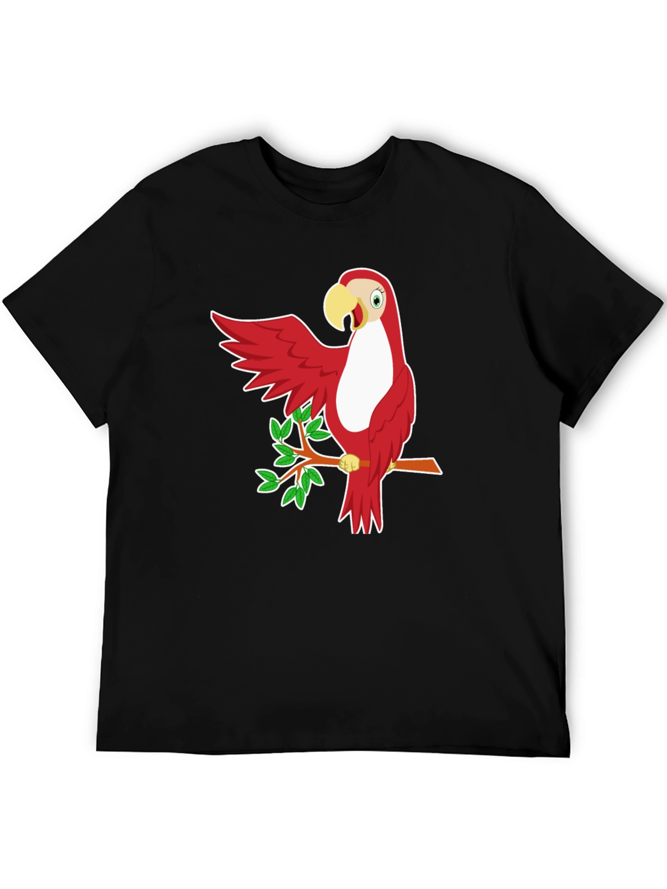 Red Parrot Graphic T-Shirt - Casual Style