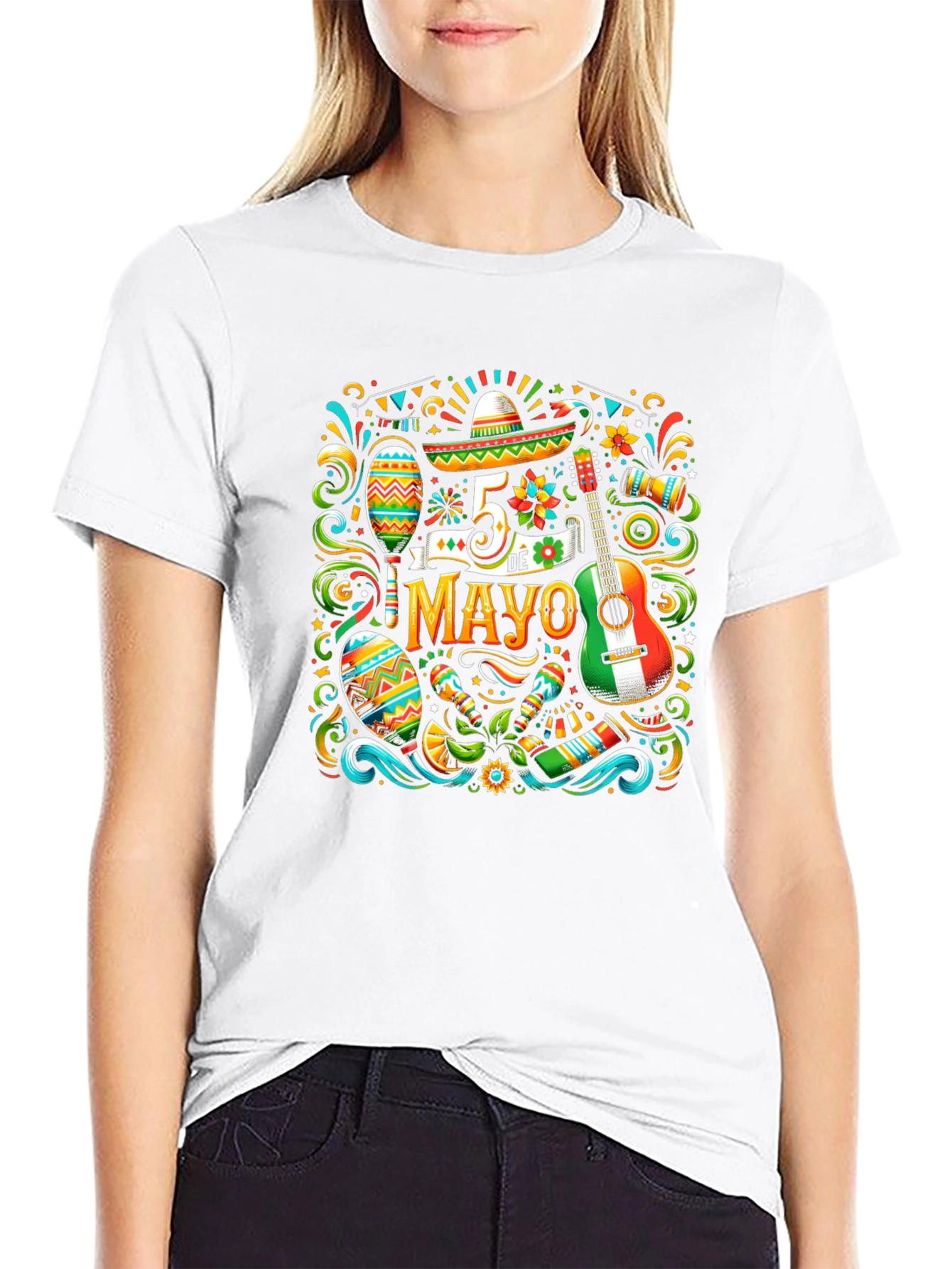 Cinco De Mayo Black T-Shirt - Festive Design