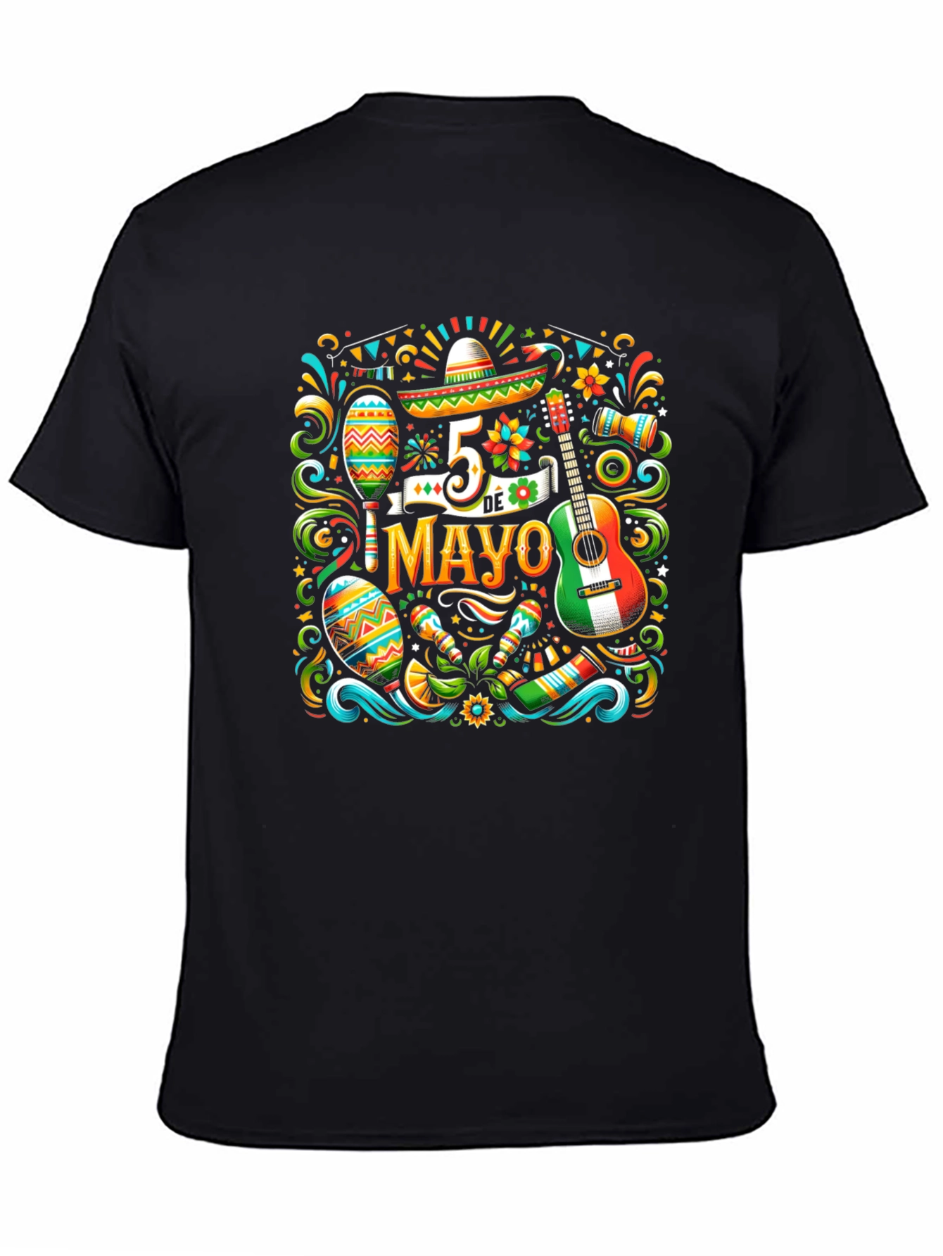Cinco De Mayo Black T-Shirt - Festive Design