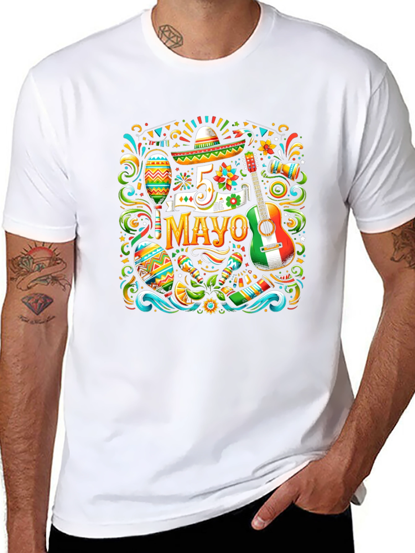 Cinco De Mayo Black T-Shirt - Festive Design