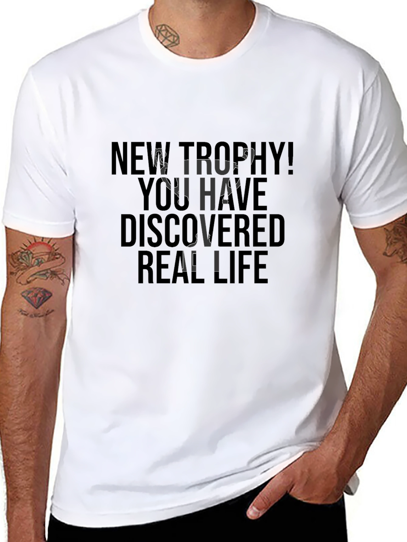 New Trophy! Real Life Graphic Black T-Shirt