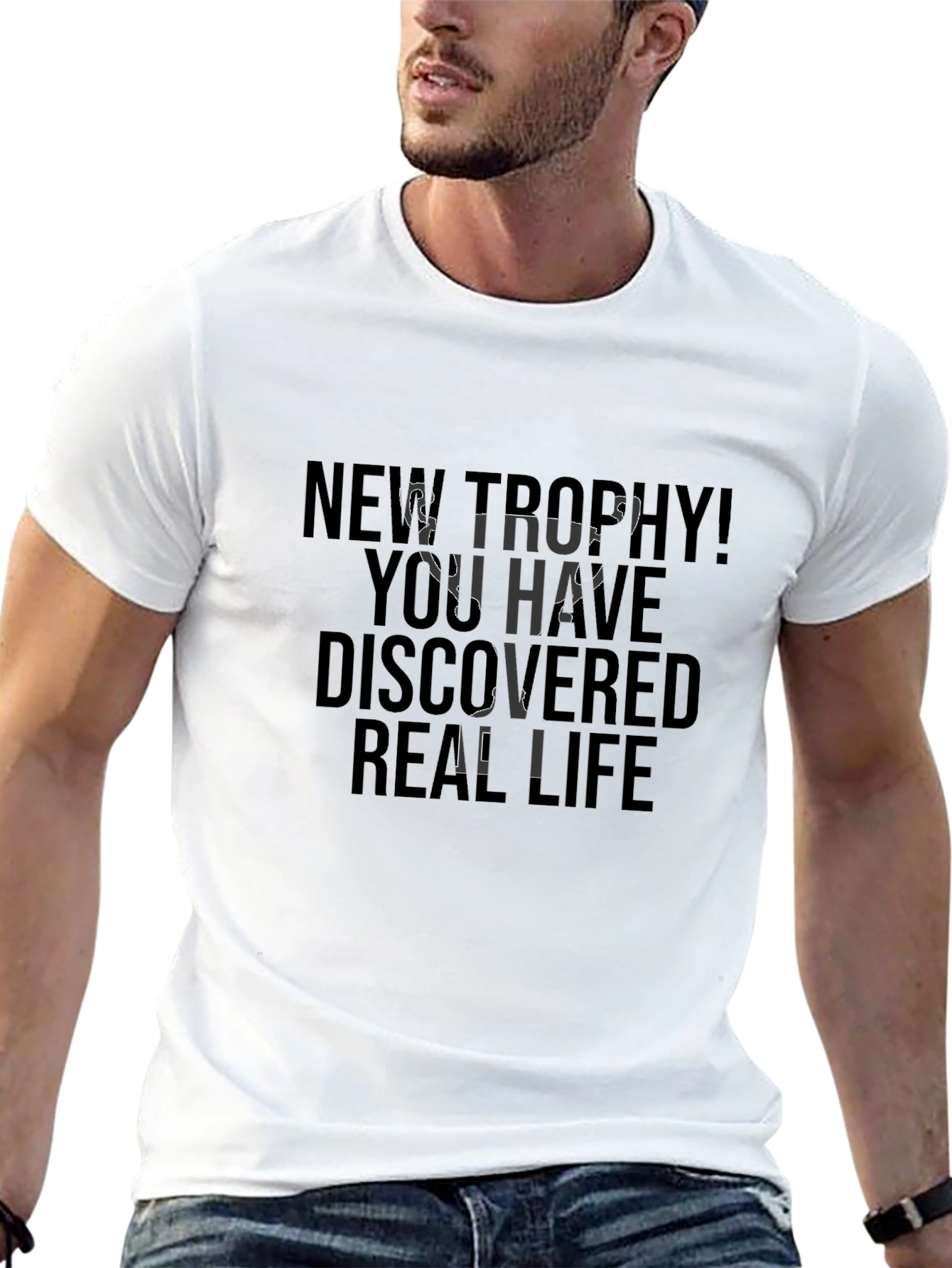 New Trophy! Real Life Graphic Black T-Shirt