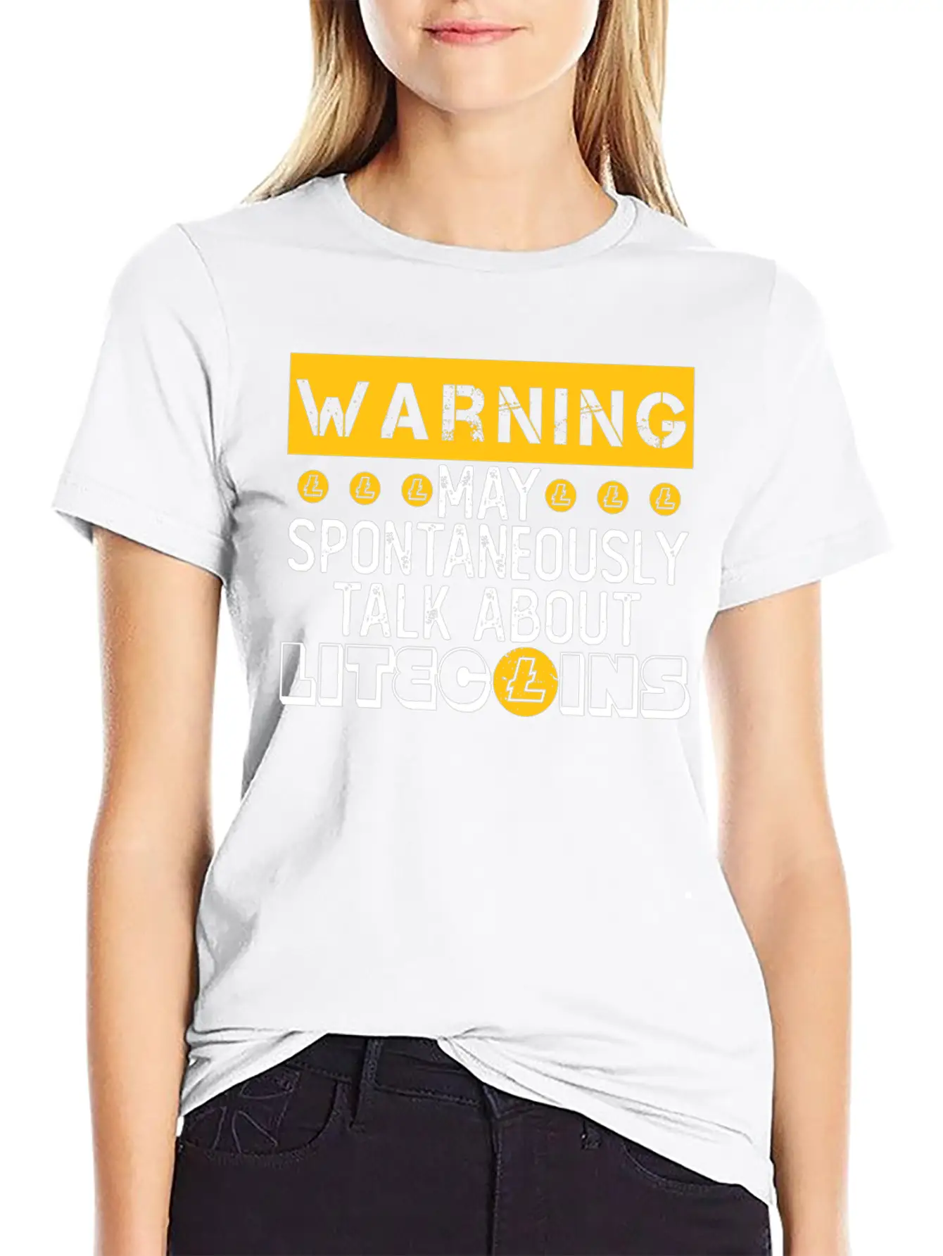 Warning Talk About Litecoin Crypto Coin Blockchain Unisex Casual T-Shirt – Clean Design For Daily Comfort