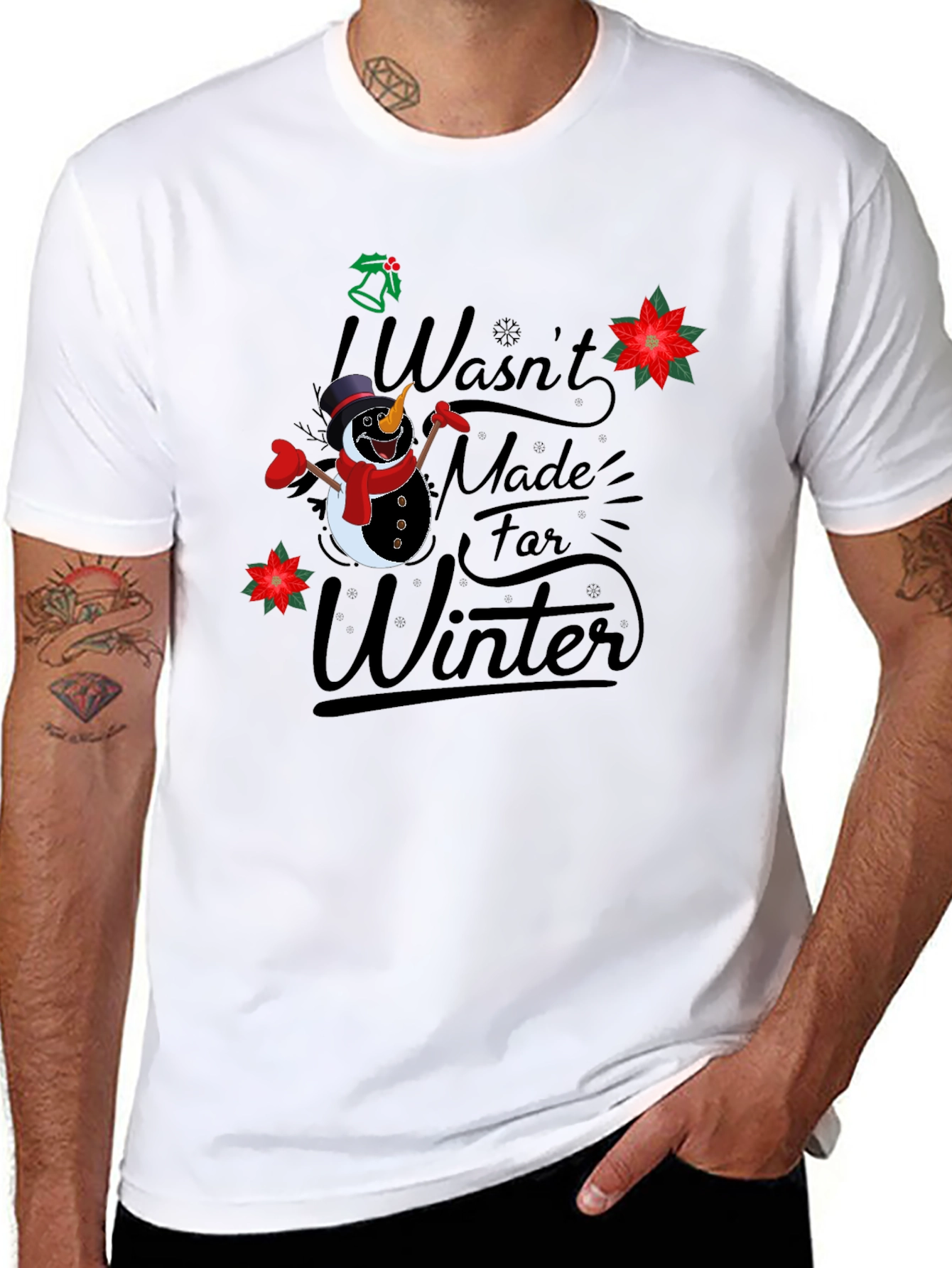 Funny Not Made for Winter Snowman Graphic T-Shirt