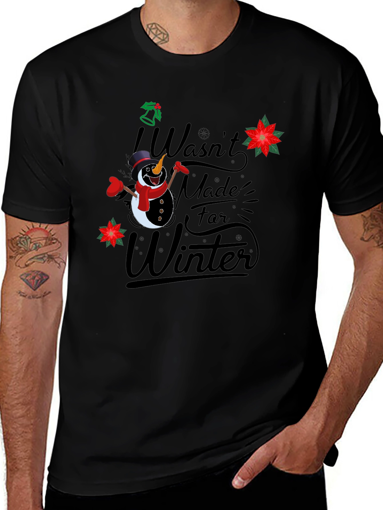 Funny Not Made for Winter Snowman Graphic T-Shirt