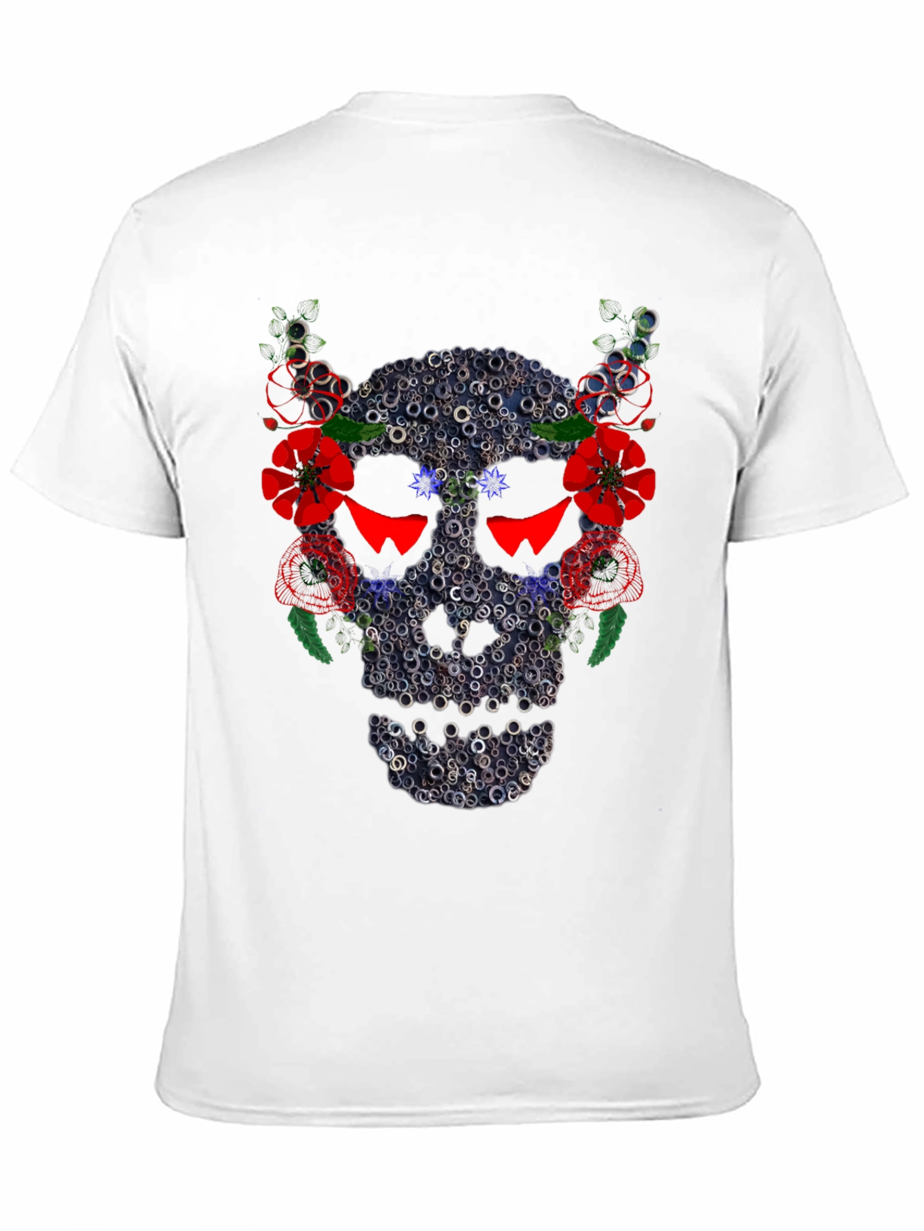 Skull Floral Ring T-Shirt - Mens Black Tee