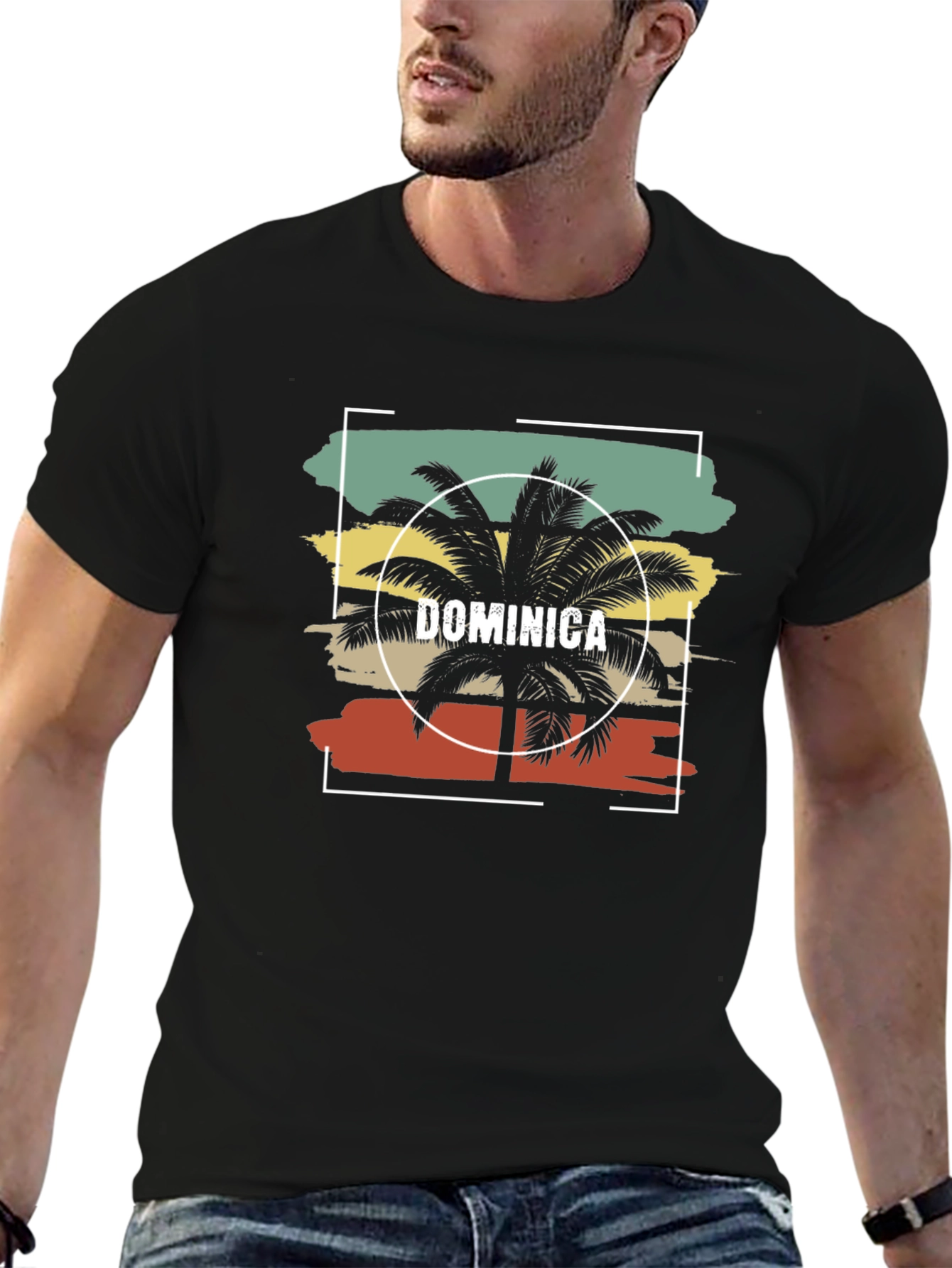 Dominica Palm Tree Graphic Tee - Island Vibes