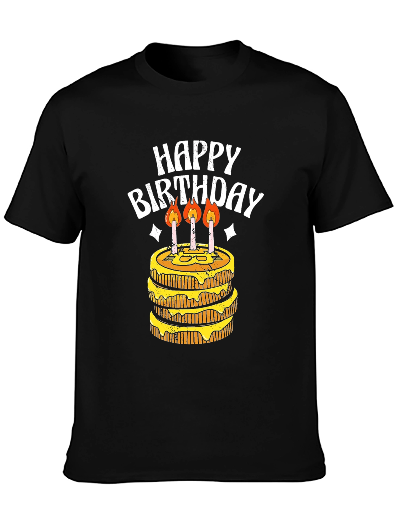 Happy Birthday Cake Graphic T-Shirt