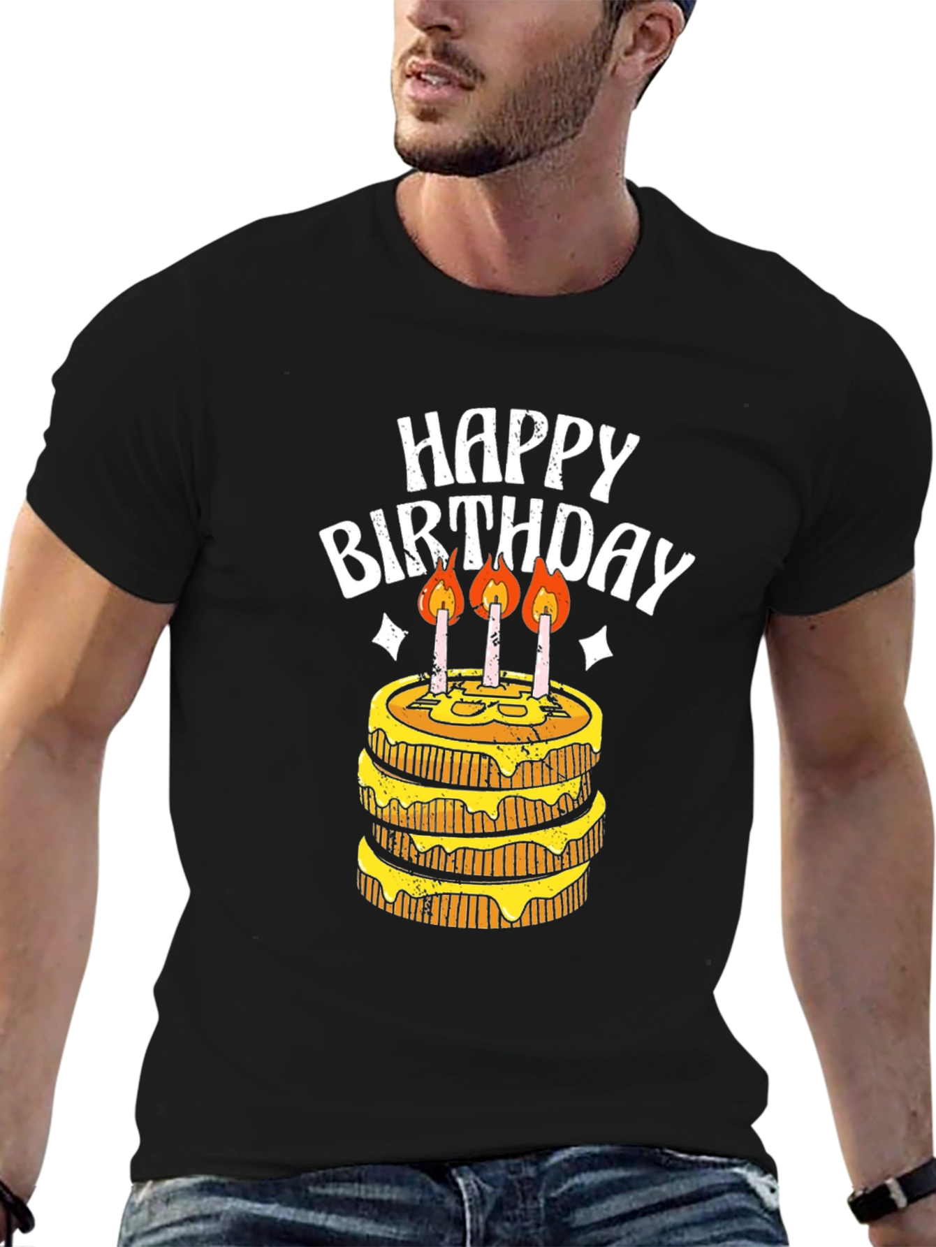 Happy Birthday Cake Graphic T-Shirt