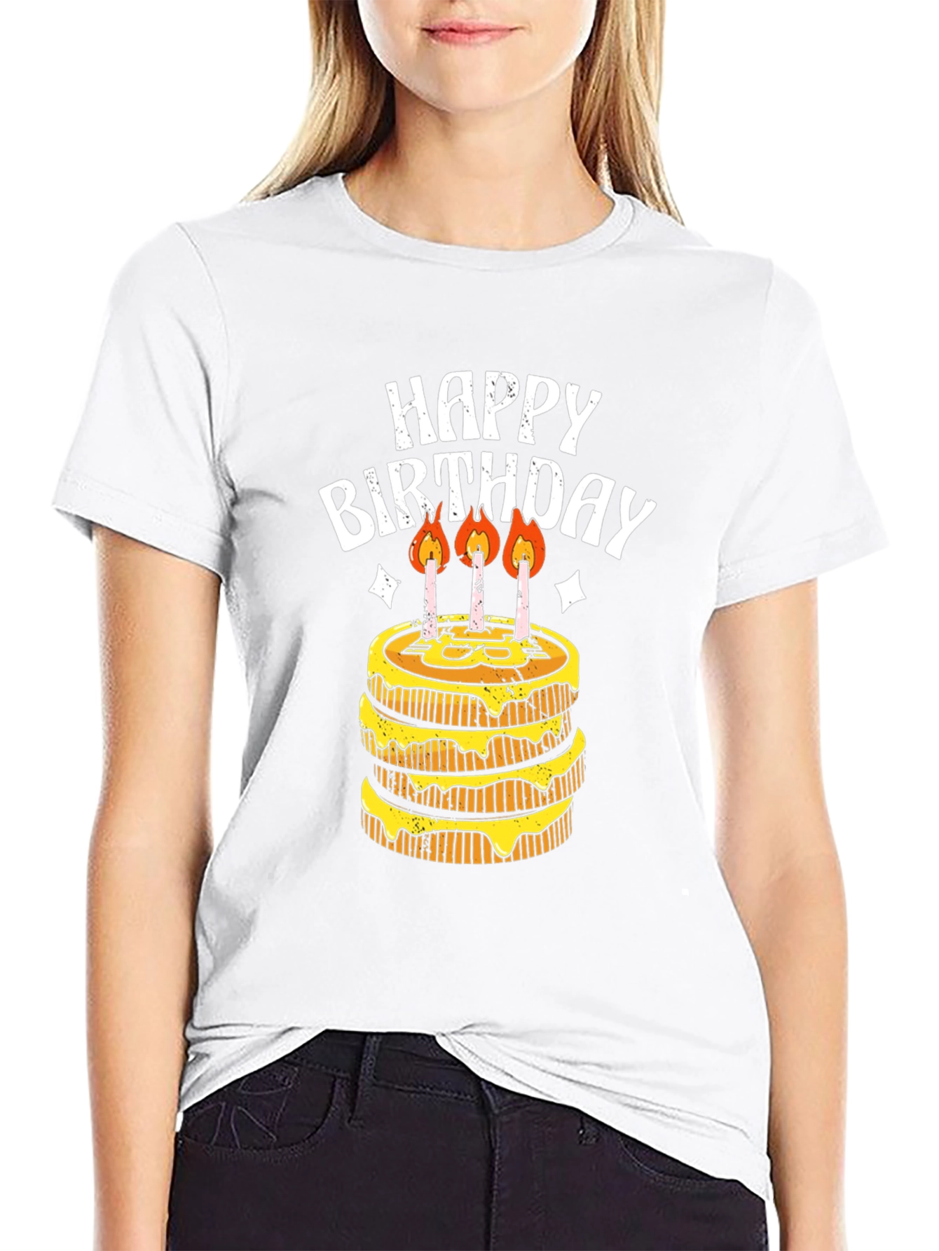 Happy Birthday Cake Graphic T-Shirt