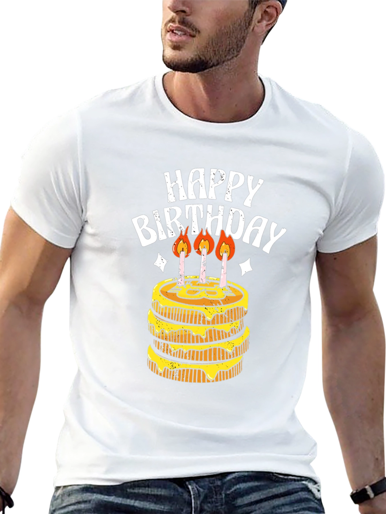 Happy Birthday Cake Graphic T-Shirt