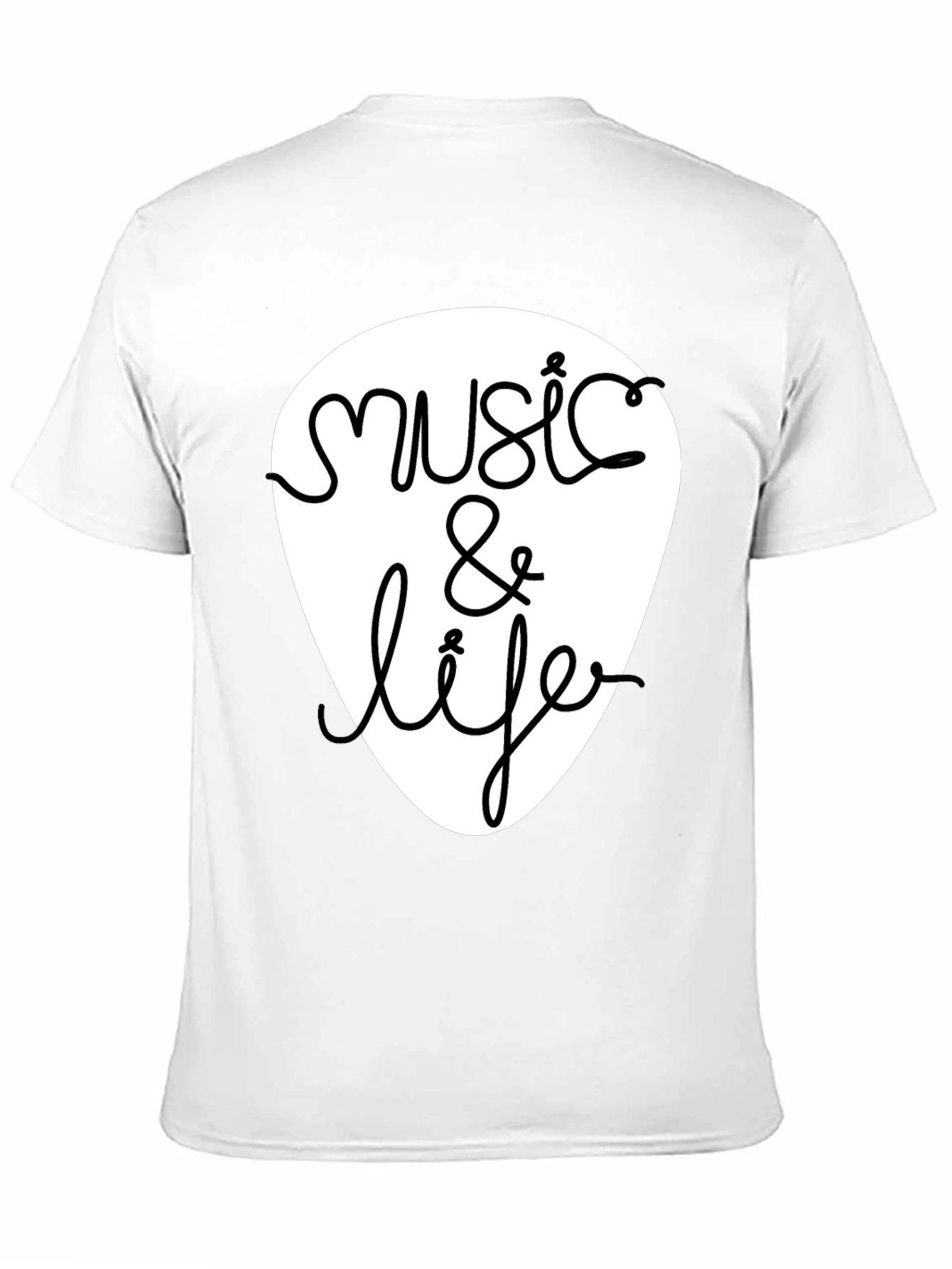 Music & Life Graphic Tee - Black Cotton T-Shirt
