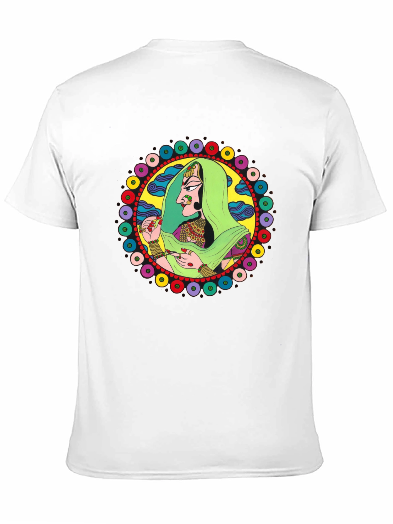 Indian Woman Graphic Tee - Black Cotton T-Shirt