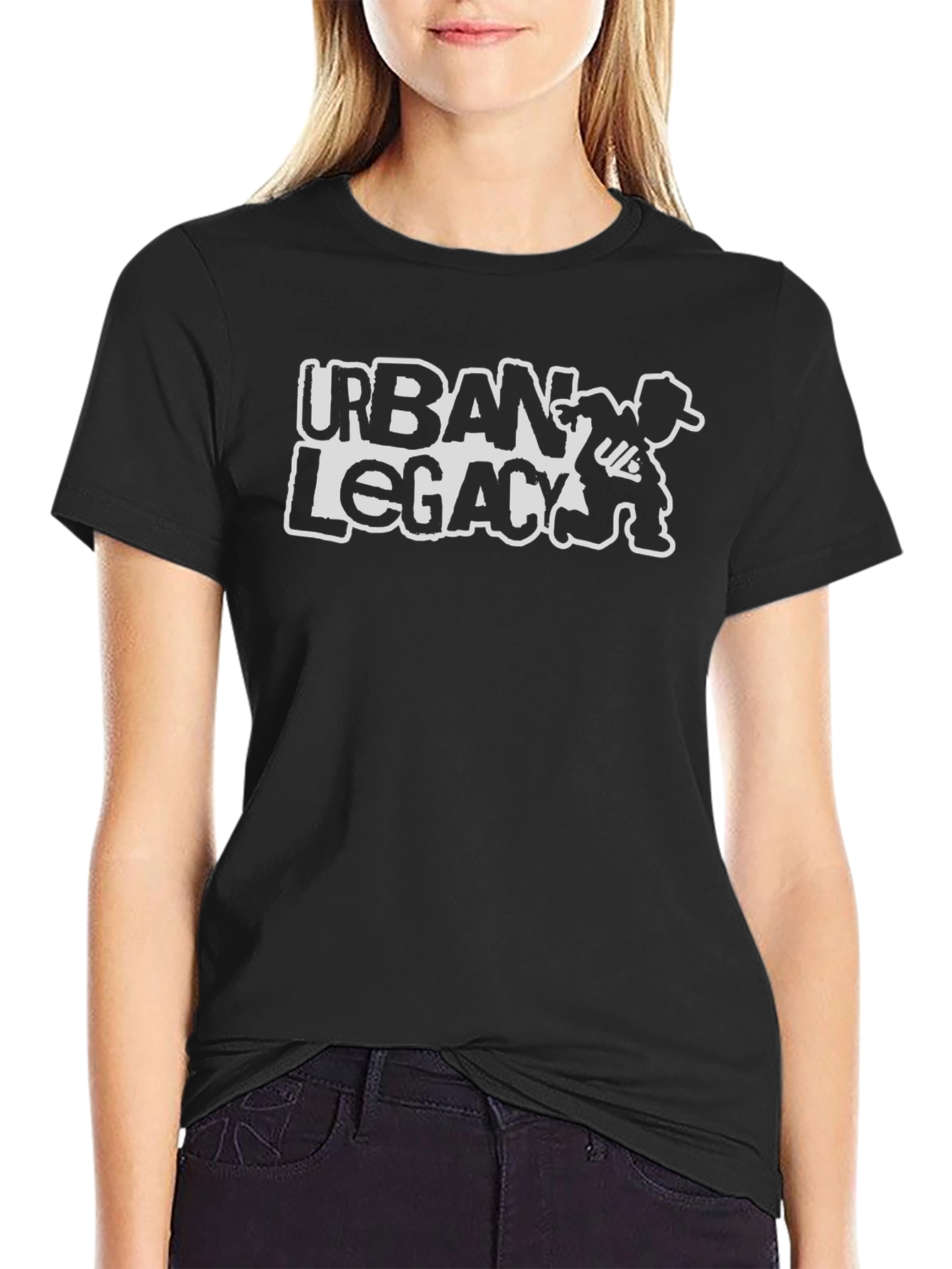 Urban Legacy Graphic Tee - Black Cotton Casual