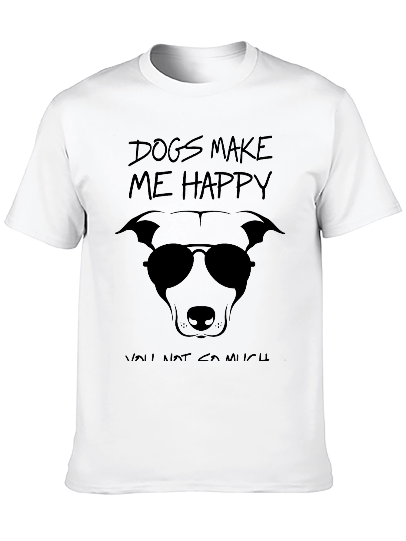 Dogs Make Me Happy T-Shirt - Unisex Black Tee