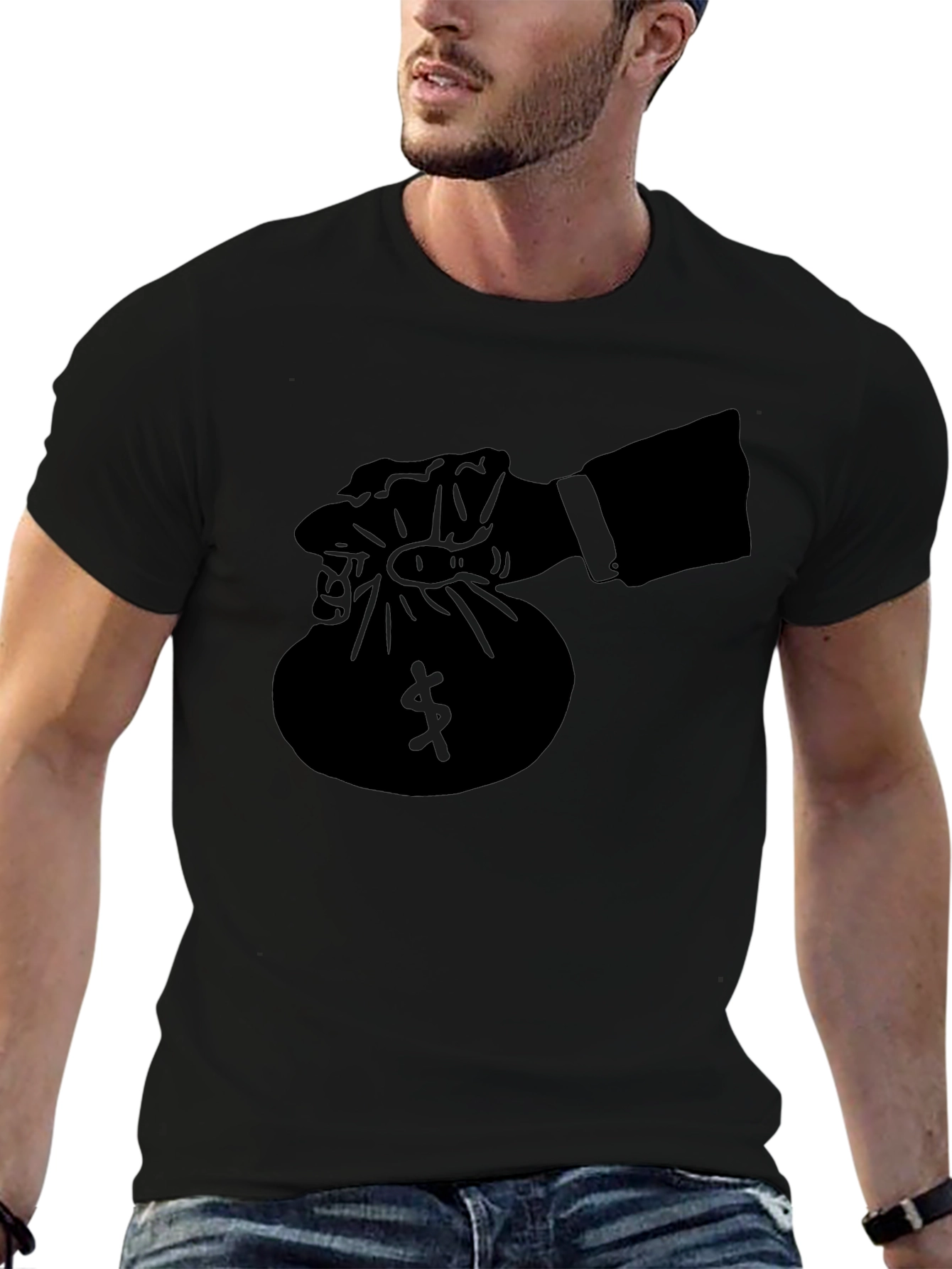 Money Bag Graphic Tee - Black