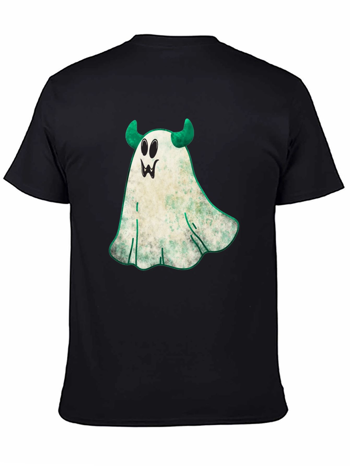 Spooky Ghost with Horns Halloween T-Shirt